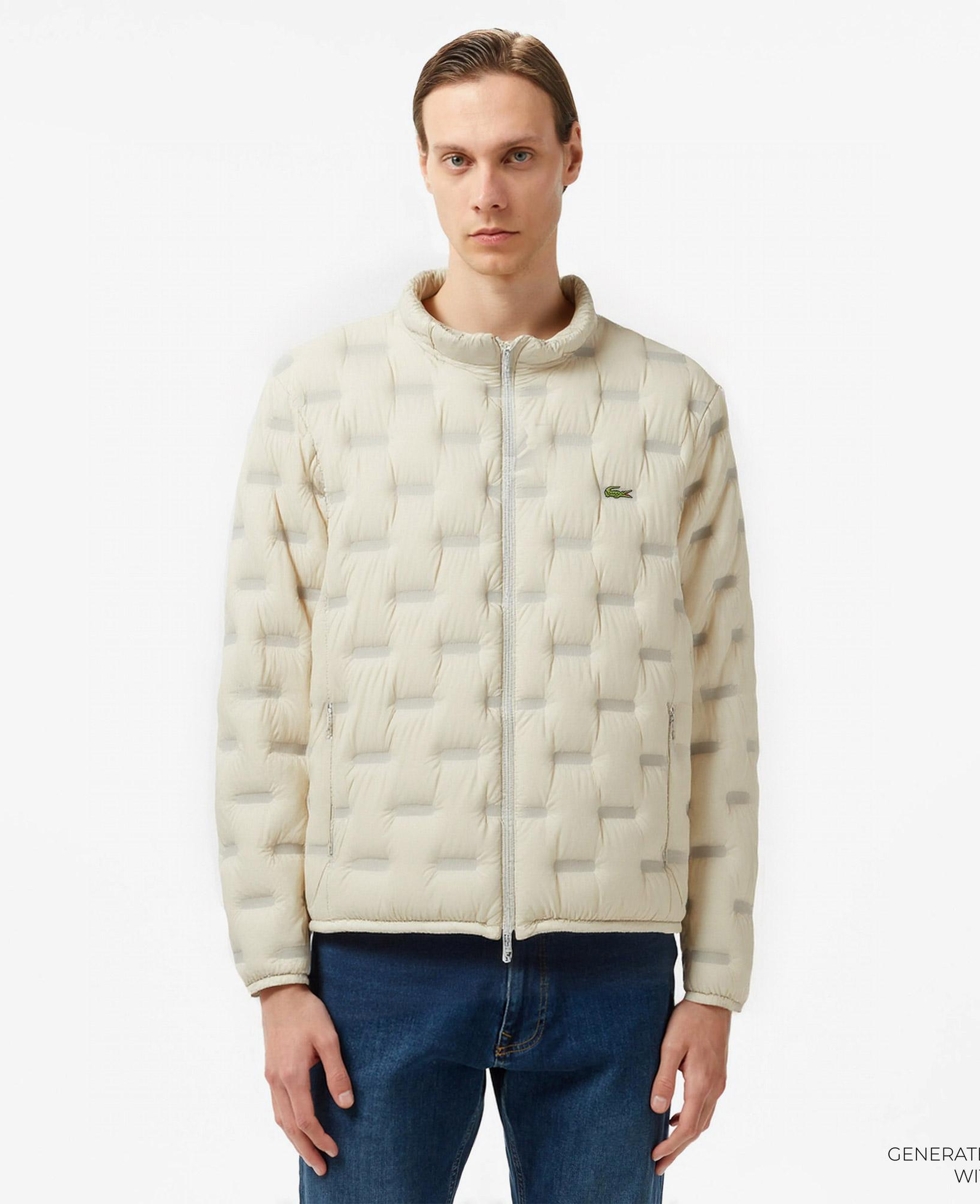 Lacoste Erkek Dik Yaka Kapitone Açık Gri Mont