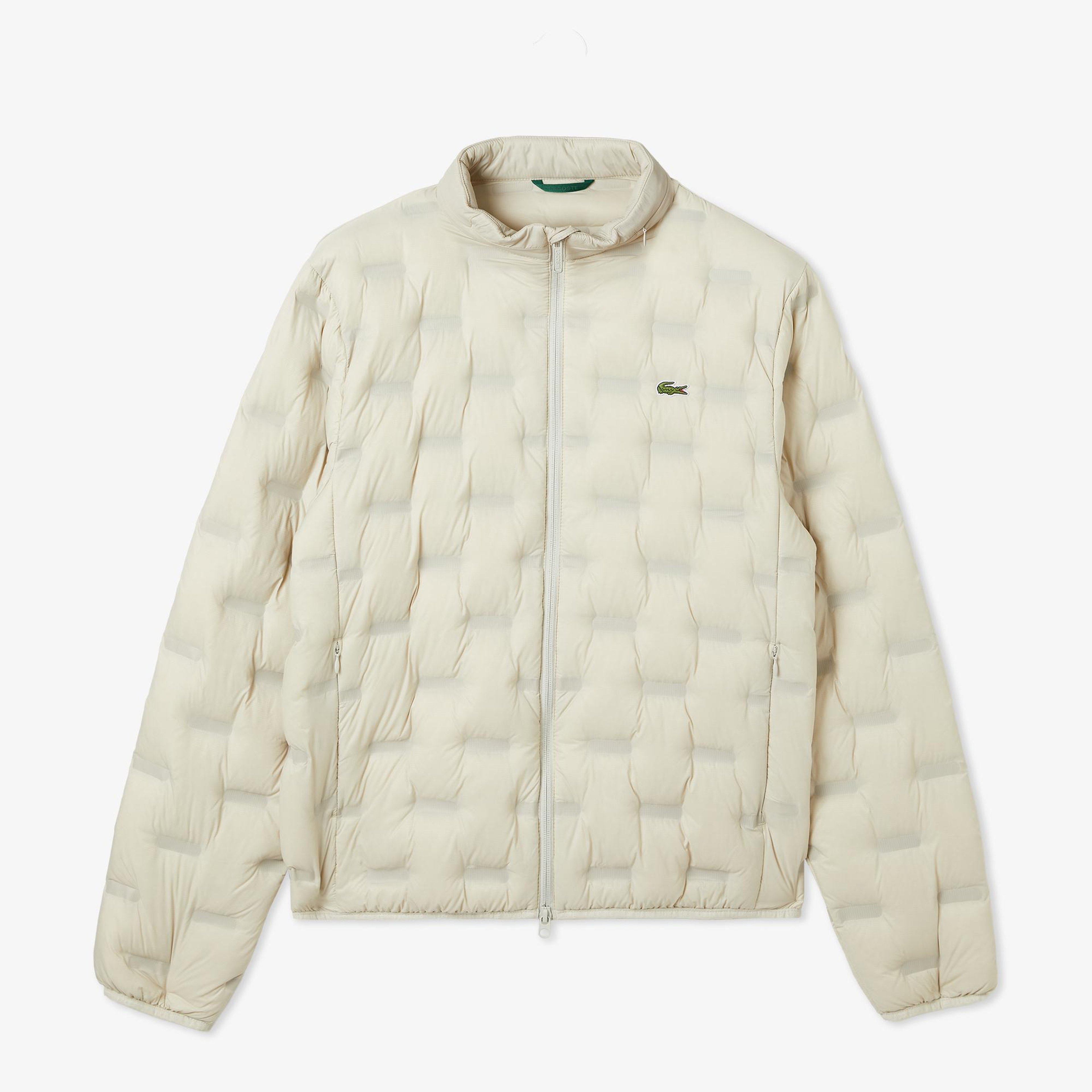 Lacoste Erkek Dik Yaka Kapitone Açık Gri Mont