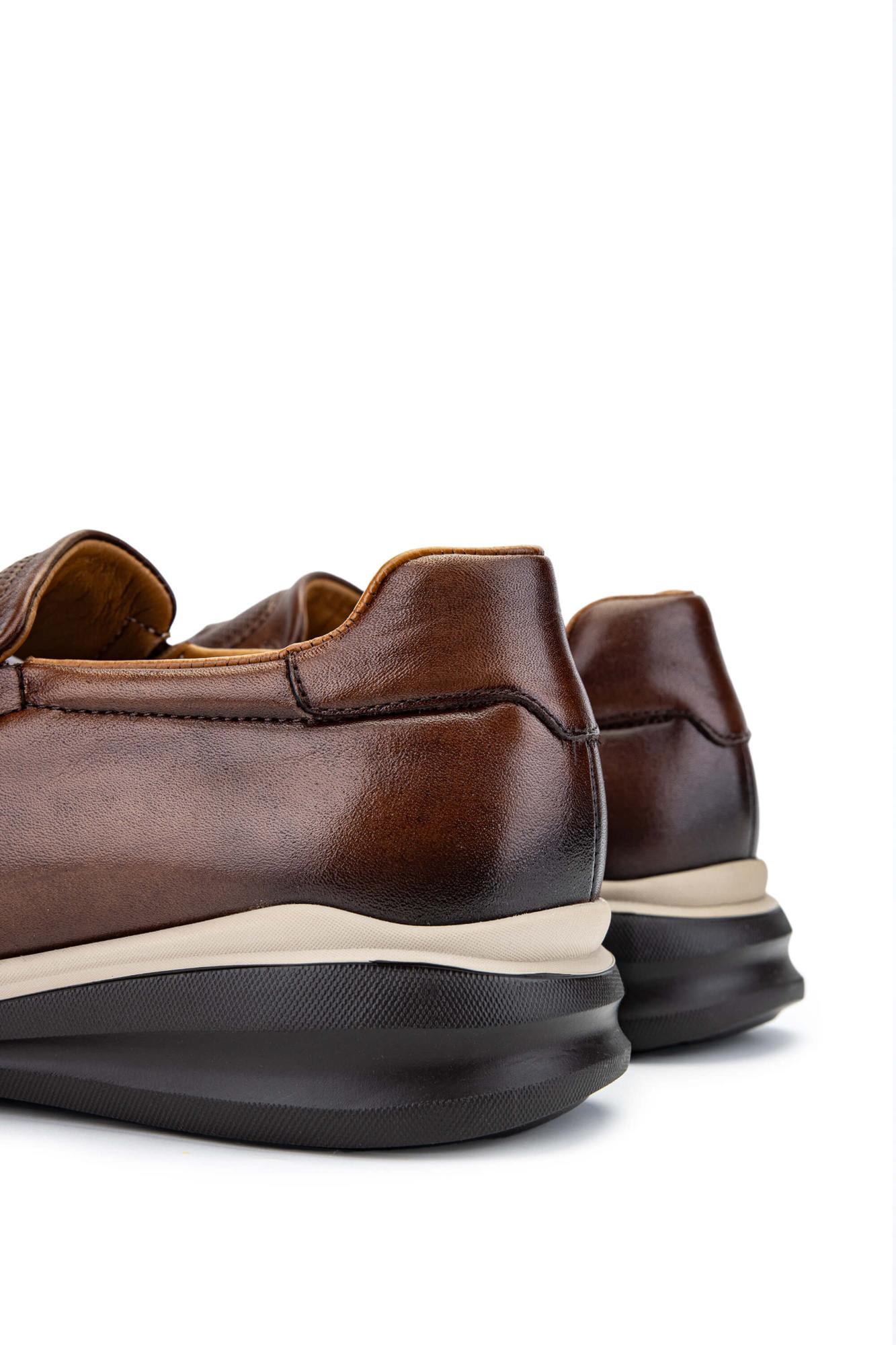 Tamer Tanca Erkek Hakiki Deri Kahverengi Sneakers & Spor Ayakkabı