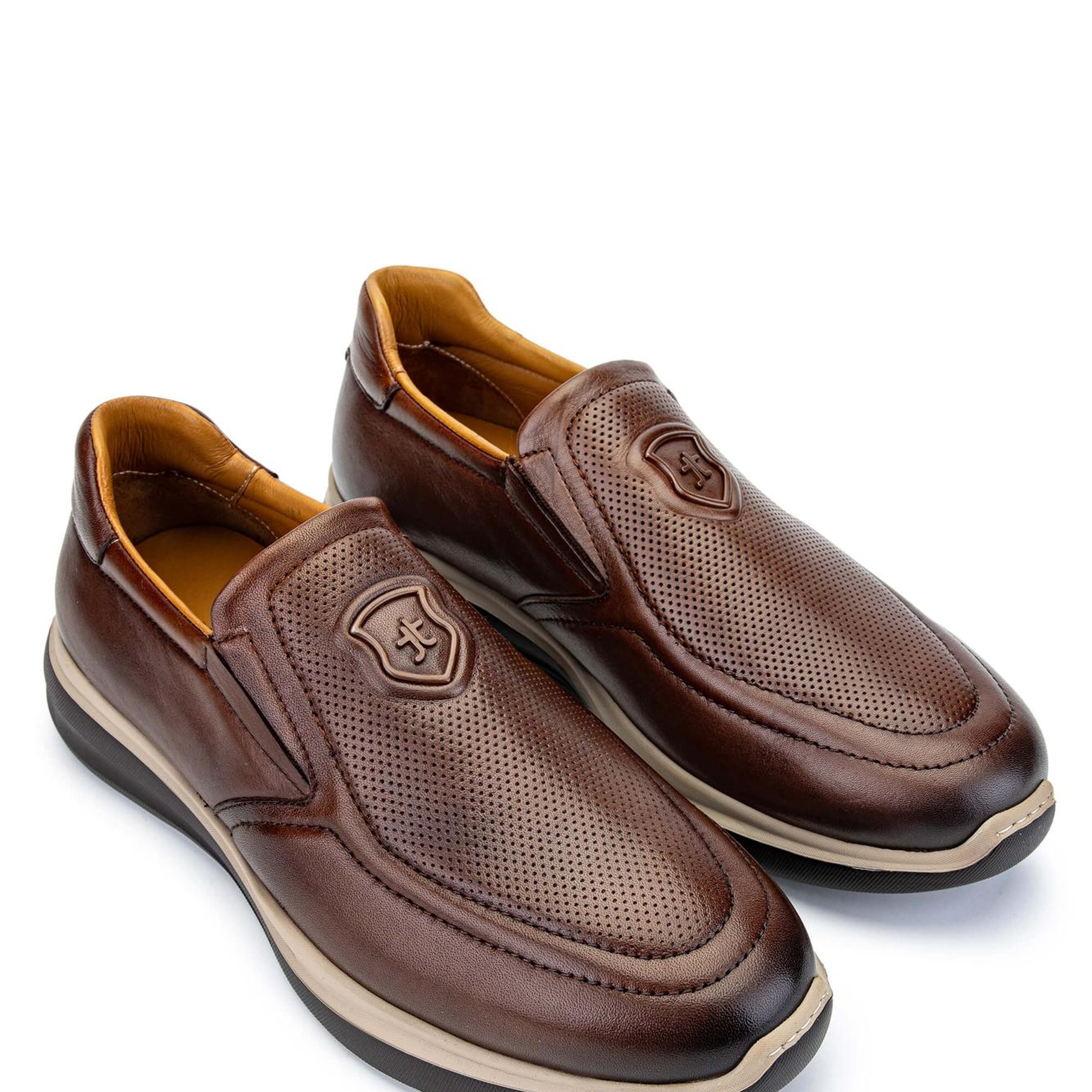 Tamer Tanca Erkek Hakiki Deri Kahverengi Sneakers & Spor Ayakkabı