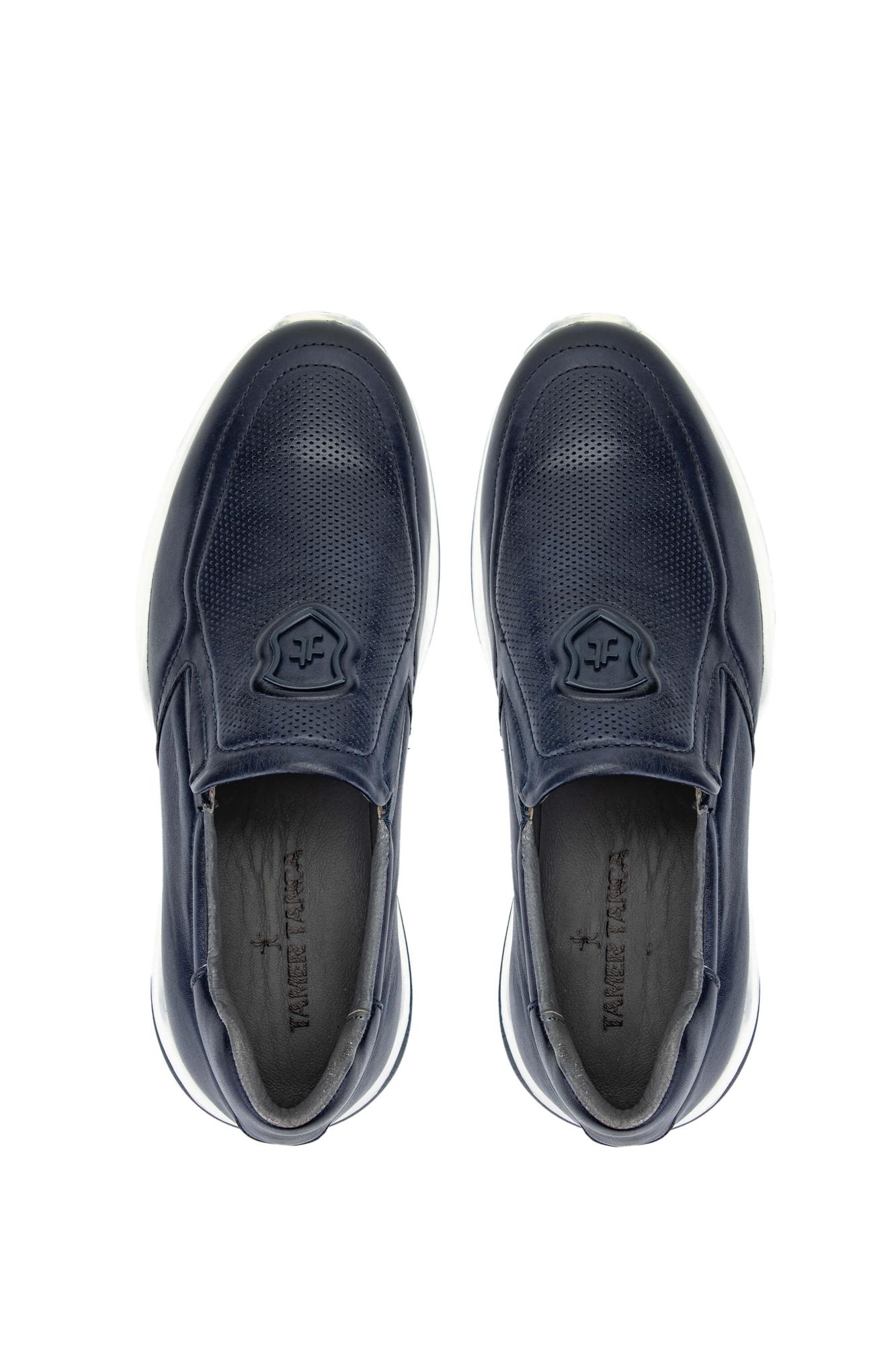 Tamer Tanca Erkek Hakiki Deri Lacivert Sneakers & Spor Ayakkabı