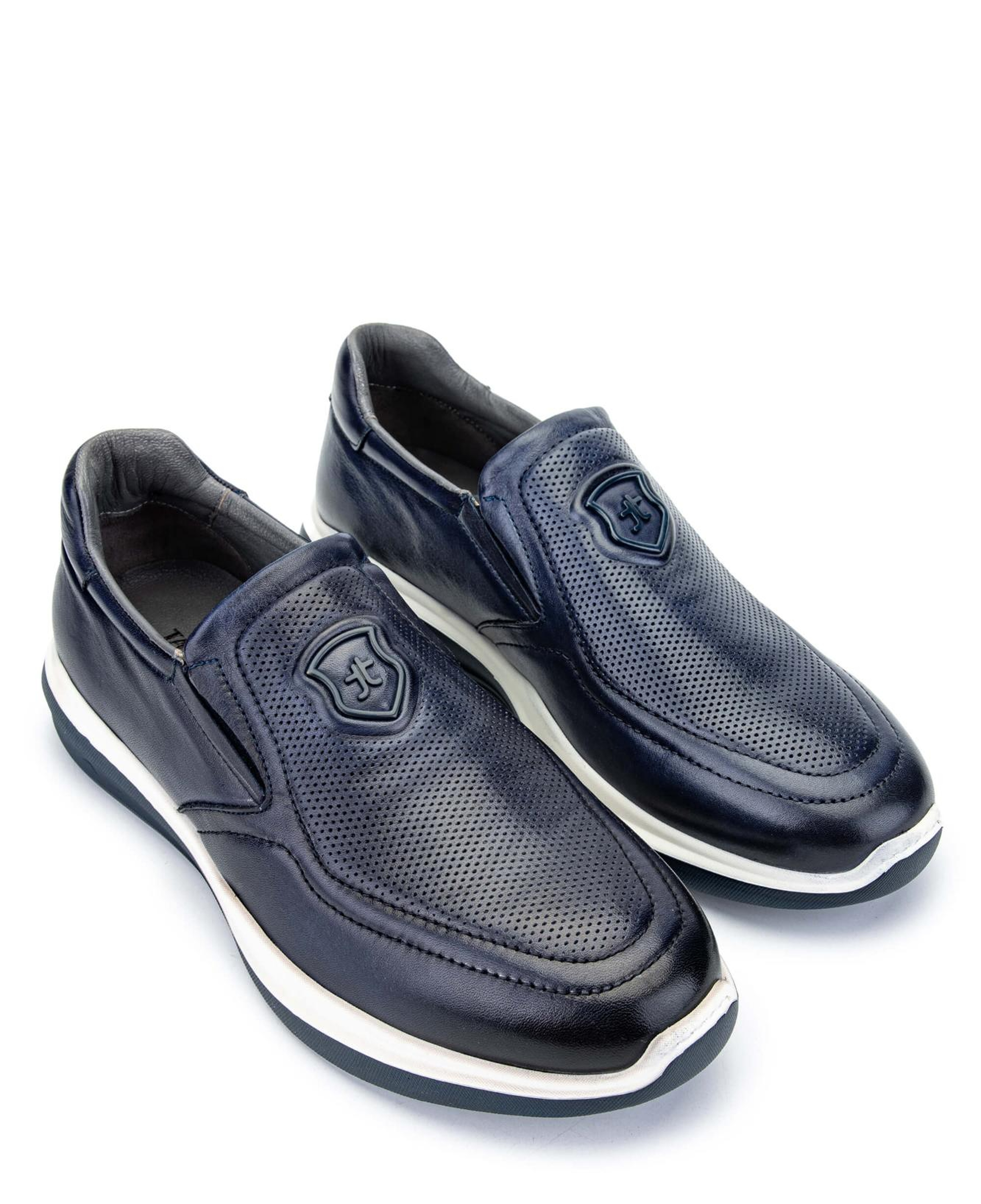 Tamer Tanca Erkek Hakiki Deri Lacivert Sneakers & Spor Ayakkabı