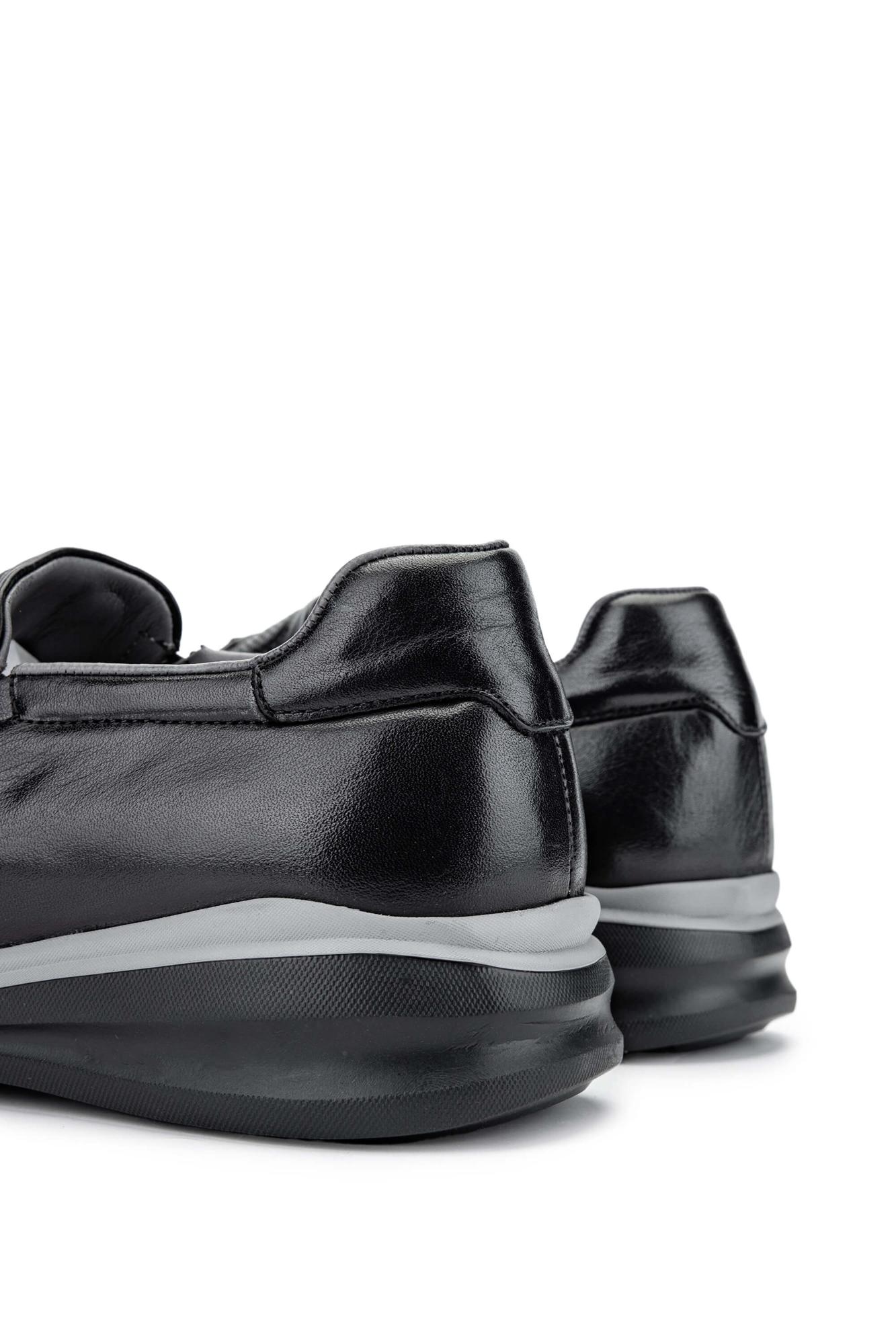 Tamer Tanca Erkek Hakiki Deri Siyah Sneakers & Spor Ayakkabı