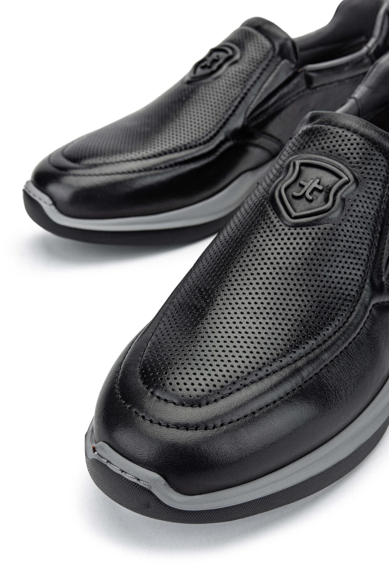 Tamer Tanca Erkek Hakiki Deri Siyah Sneakers & Spor Ayakkabı