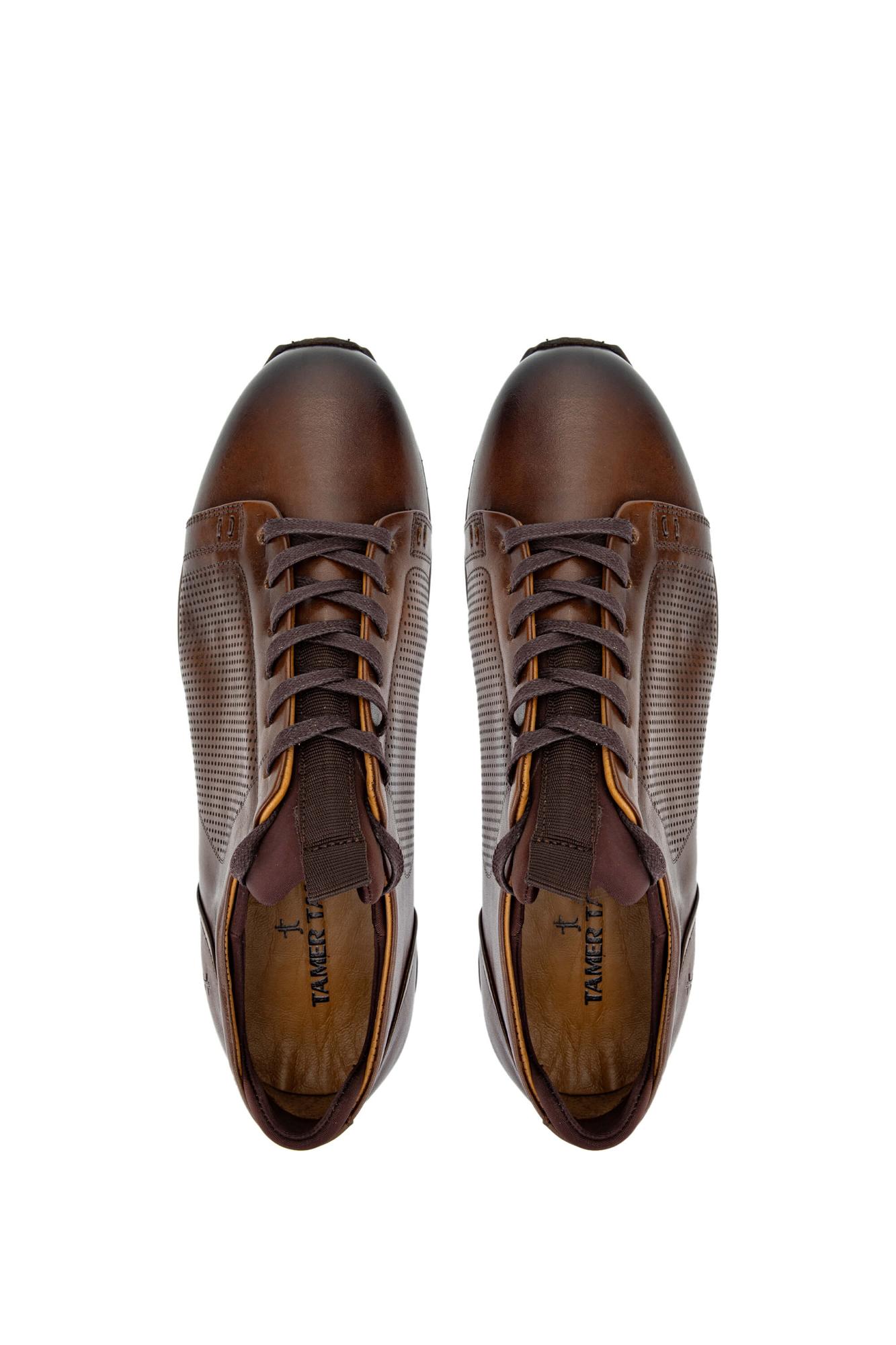 Tamer Tanca Erkek Hakiki Deri Kahverengi Sneakers & Spor Ayakkabı