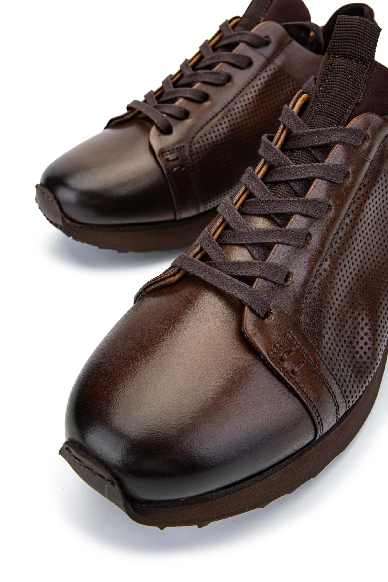 Tamer Tanca Erkek Hakiki Deri Kahverengi Sneakers & Spor Ayakkabı