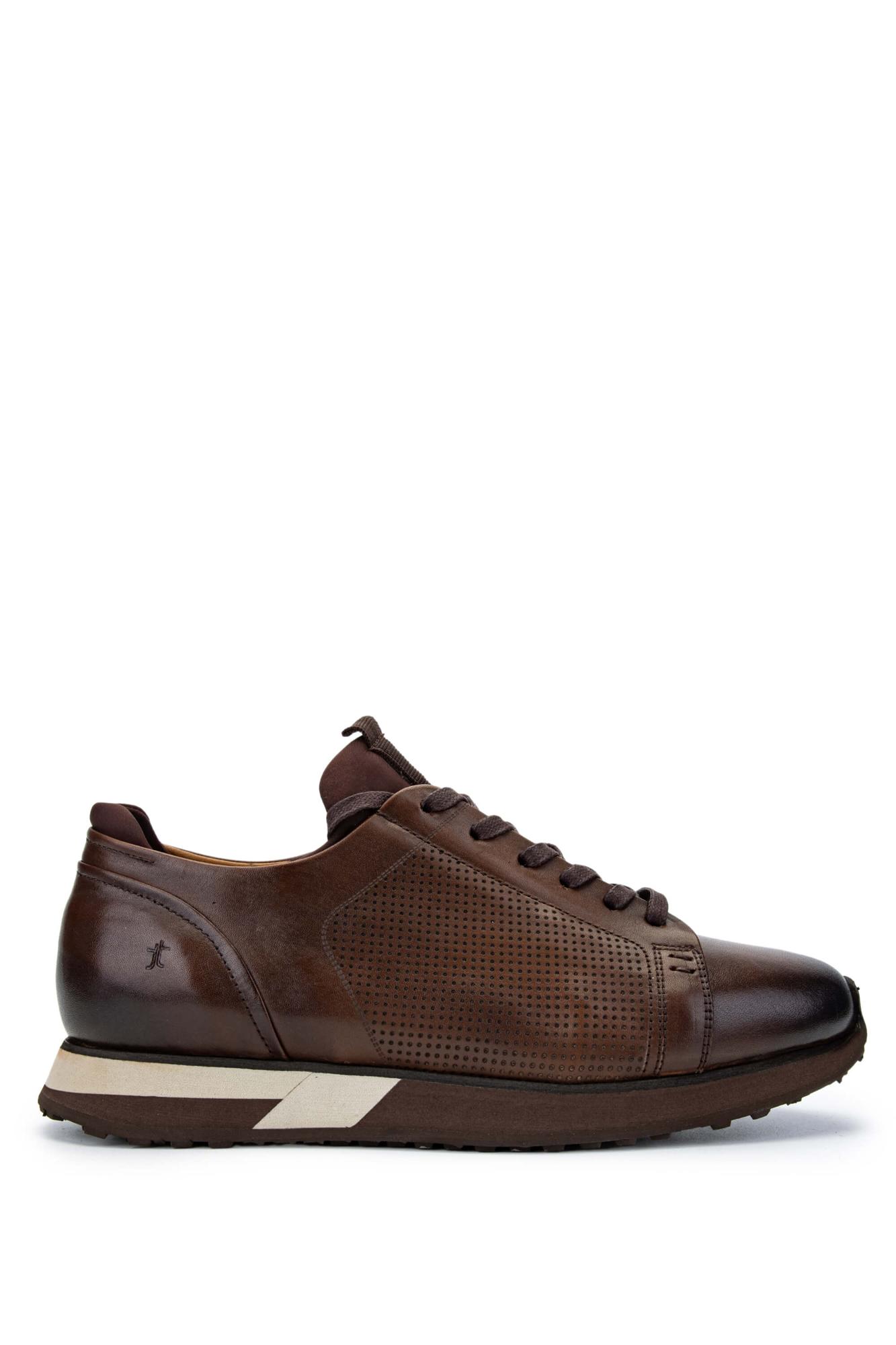 Tamer Tanca Erkek Hakiki Deri Kahverengi Sneakers & Spor Ayakkabı