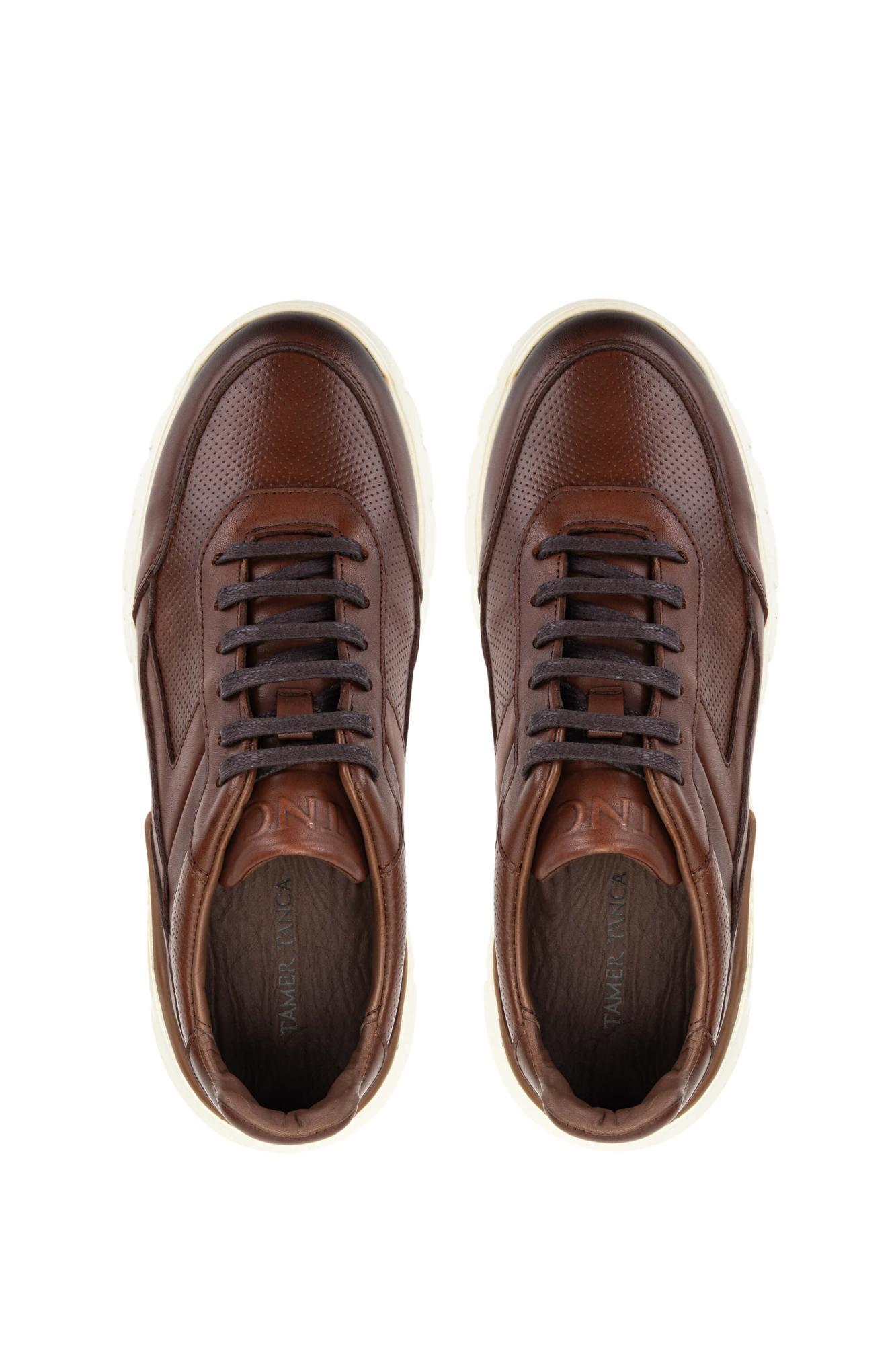 Tamer Tanca Erkek Hakiki Deri Taba Sneakers & Spor Ayakkabı