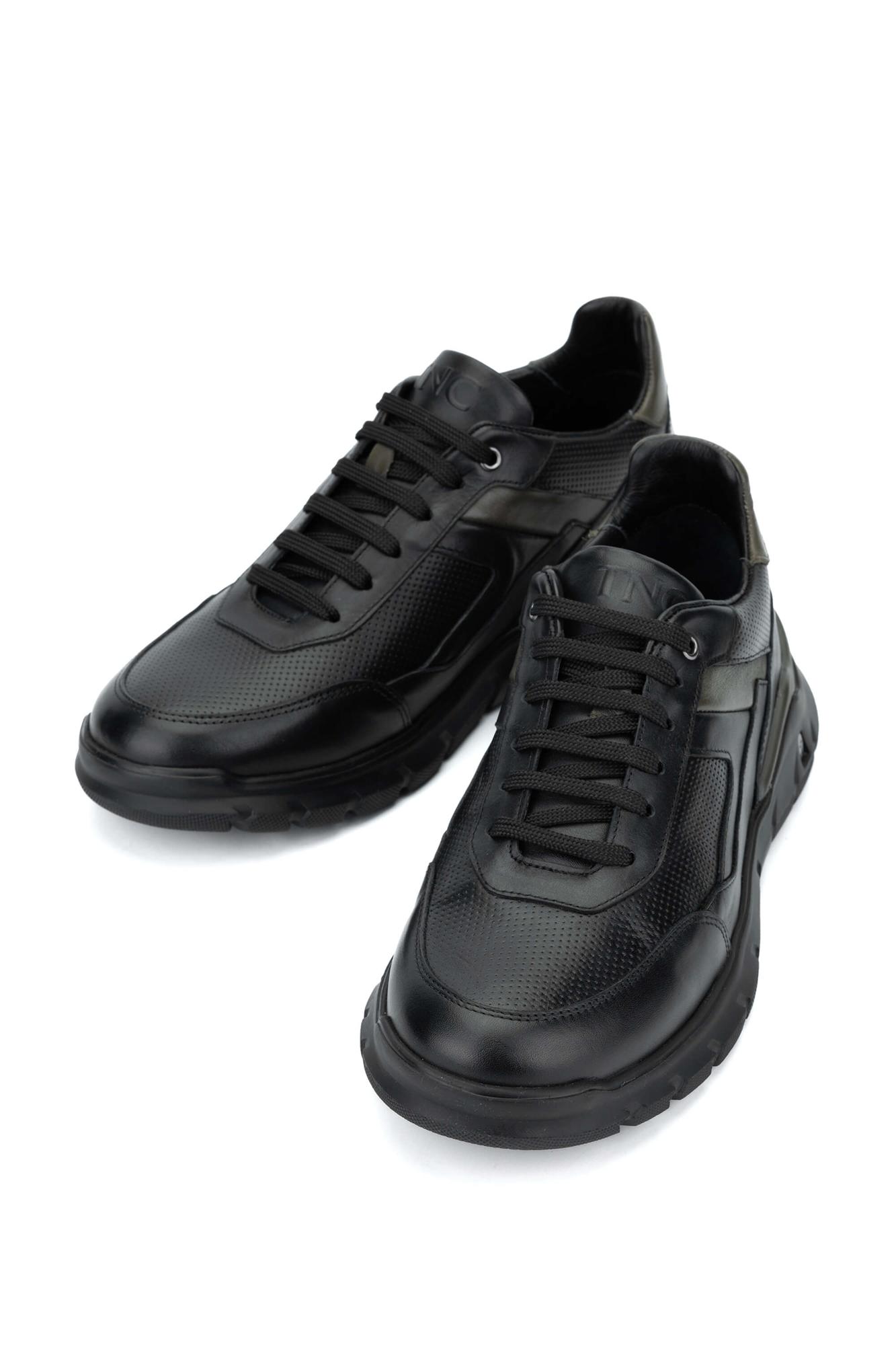 Tamer Tanca Erkek Hakiki Deri Siyah Sneakers & Spor Ayakkabı