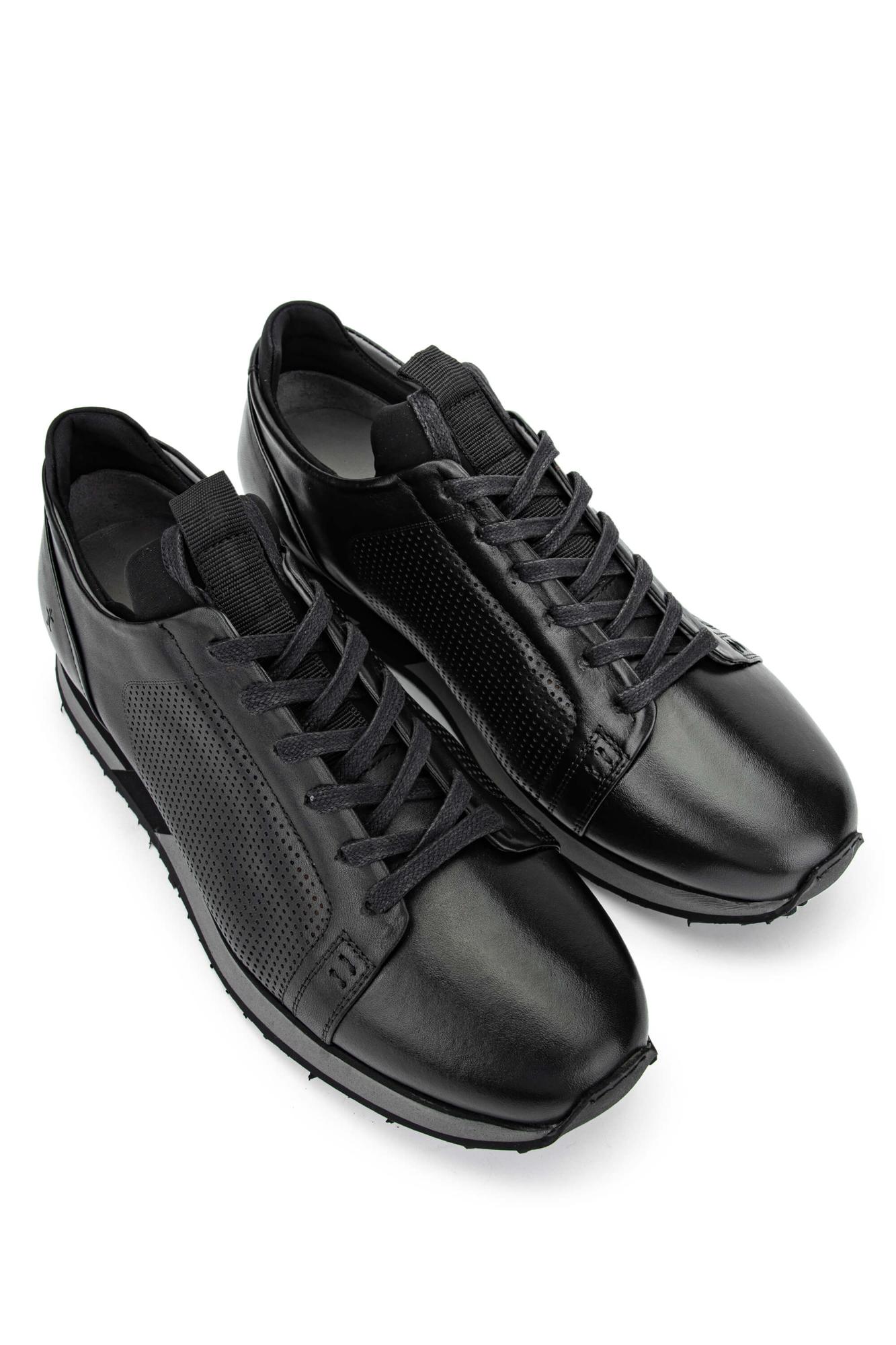 Tamer Tanca Erkek Hakiki Deri Siyah Sneakers & Spor Ayakkabı