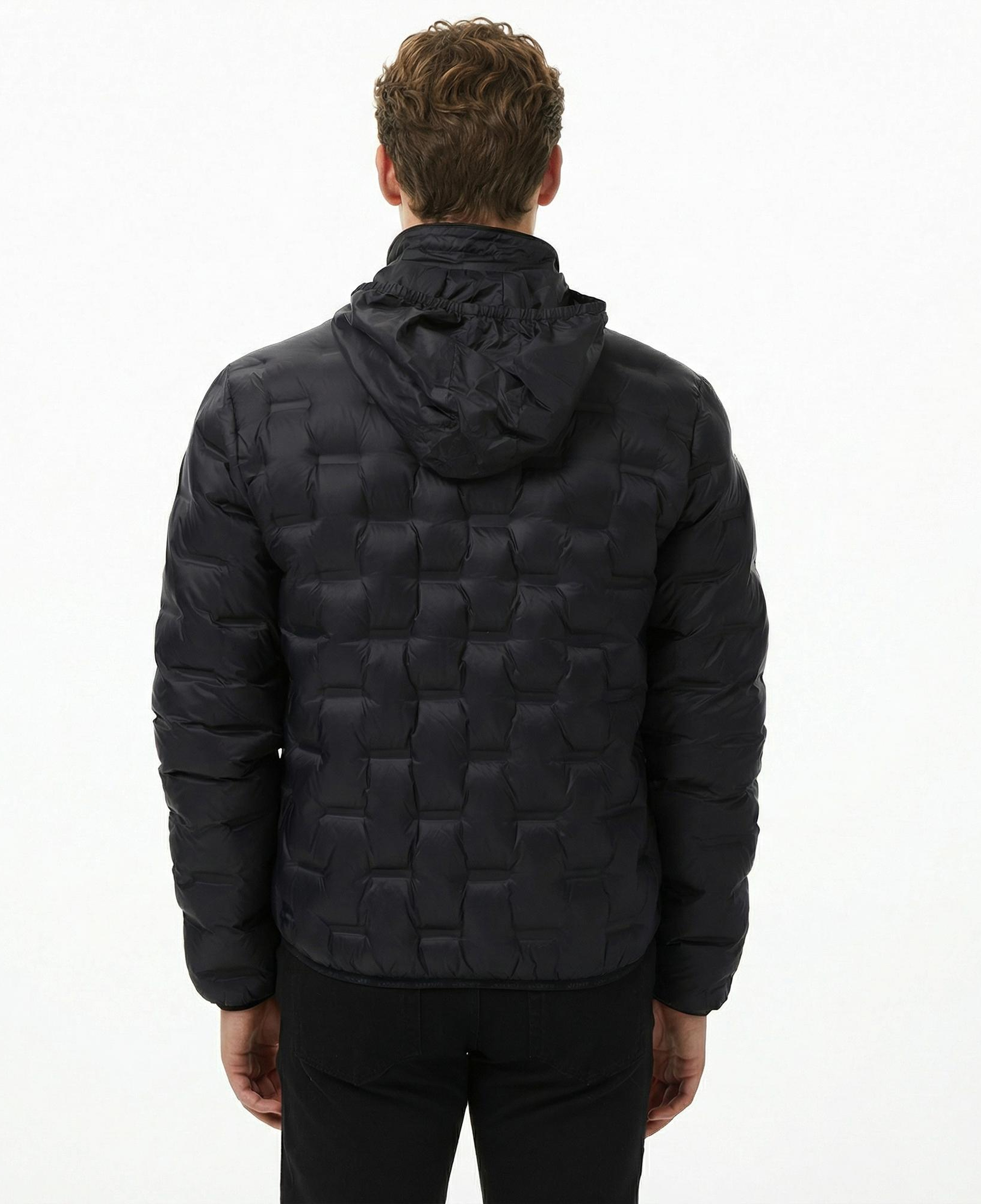 Lacoste Erkek Dik Yaka Kapitone Siyah Mont