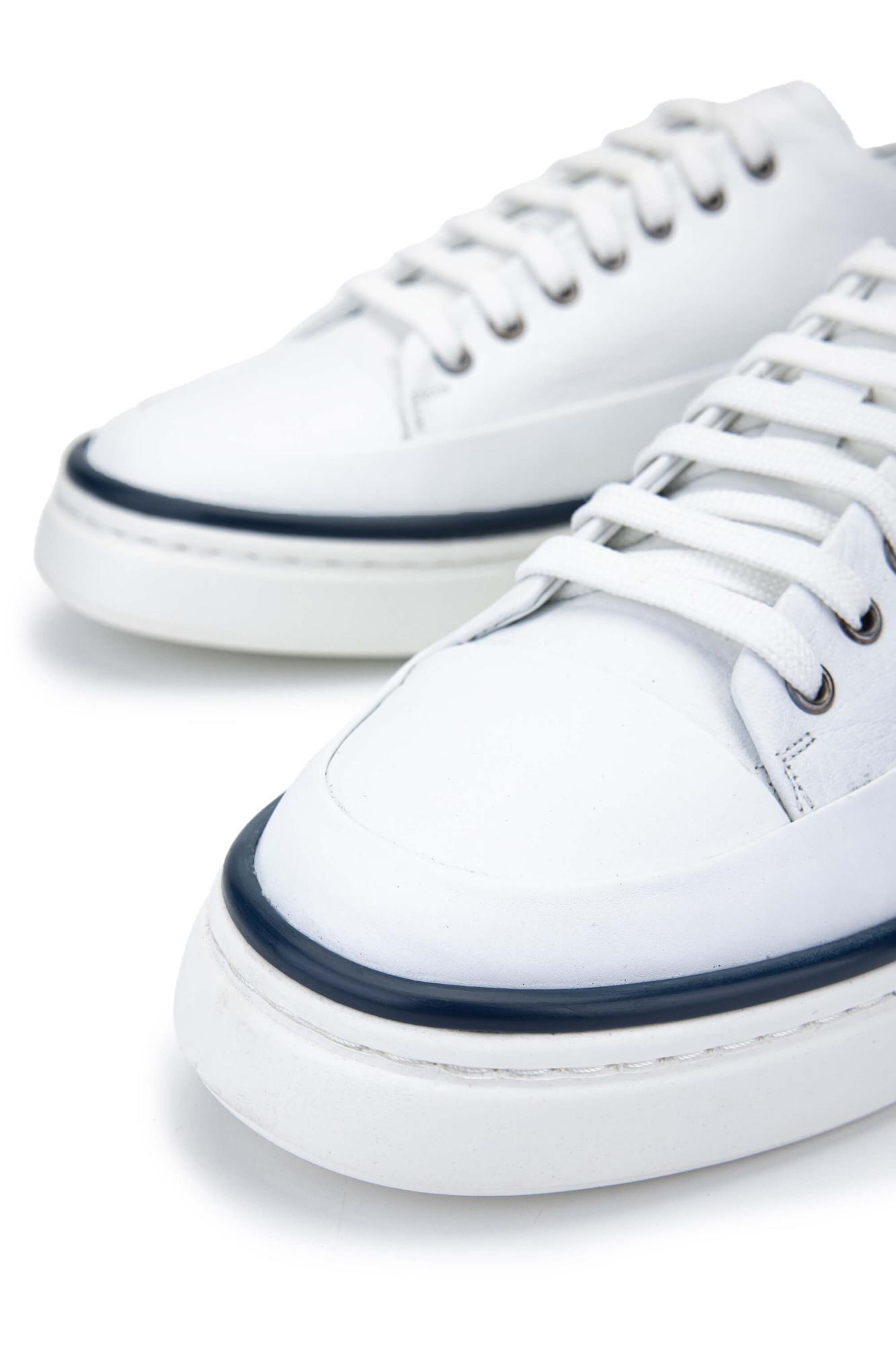 Tamer Tanca Erkek Hakiki Deri Beyaz Sneakers & Spor Ayakkabı