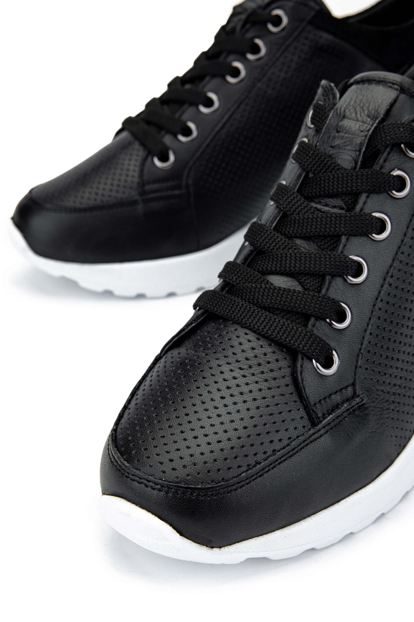 Tamer Tanca Kadın Hakiki Deri Siyah Deri Sneakers & Spor Ayakkabı