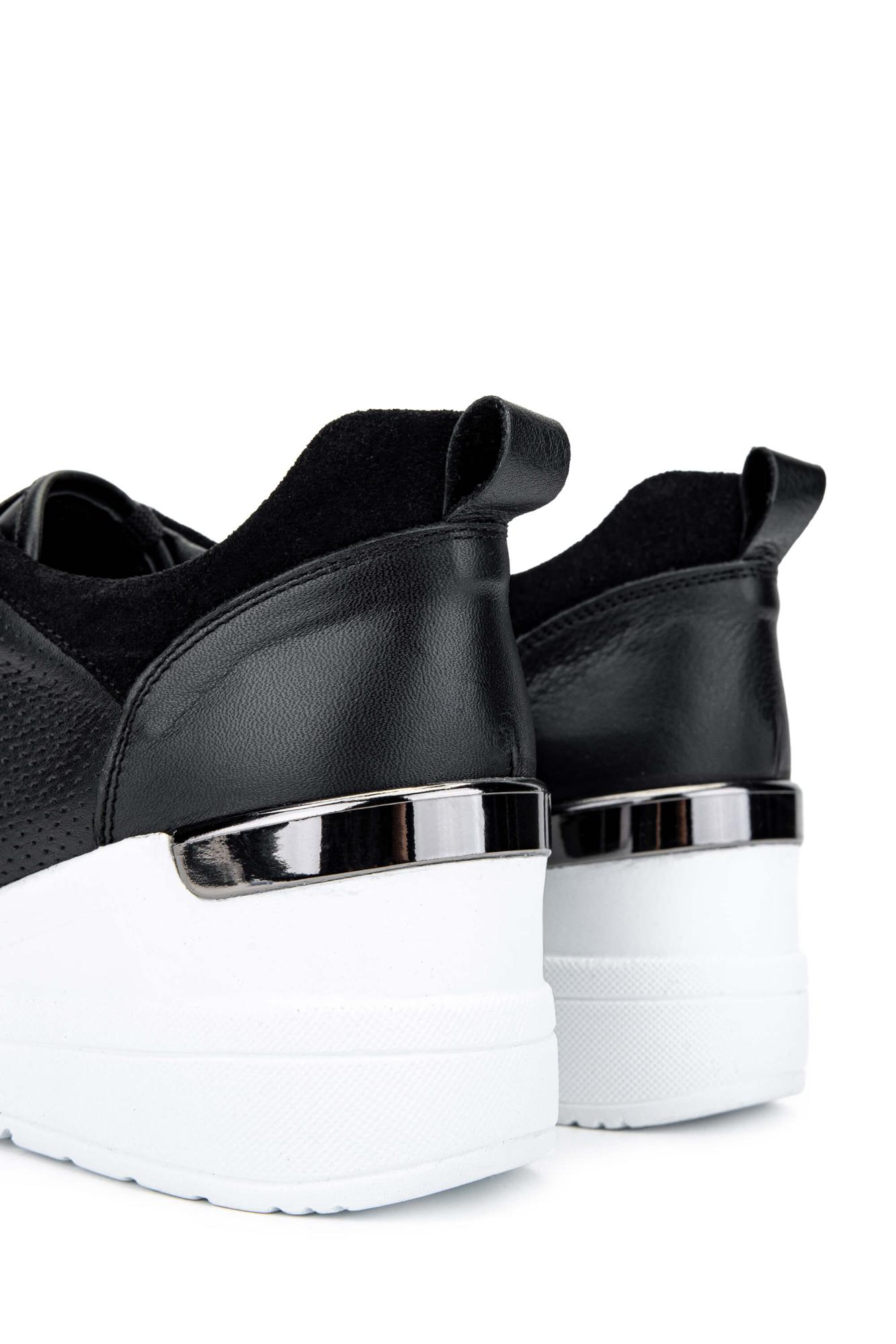 Tamer Tanca Kadın Hakiki Deri Siyah Deri Sneakers & Spor Ayakkabı