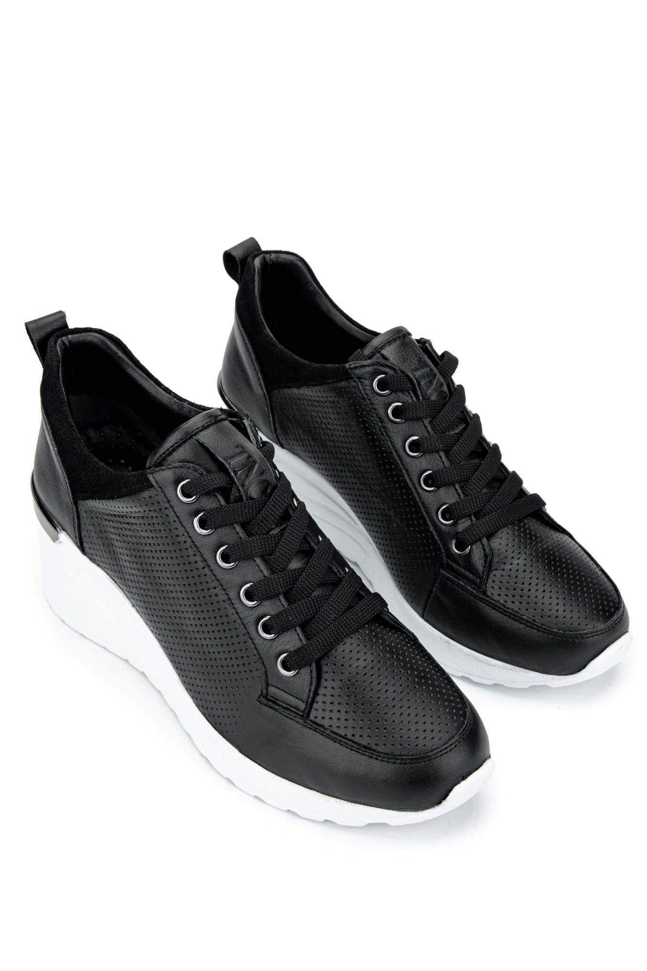 Tamer Tanca Kadın Hakiki Deri Siyah Deri Sneakers & Spor Ayakkabı