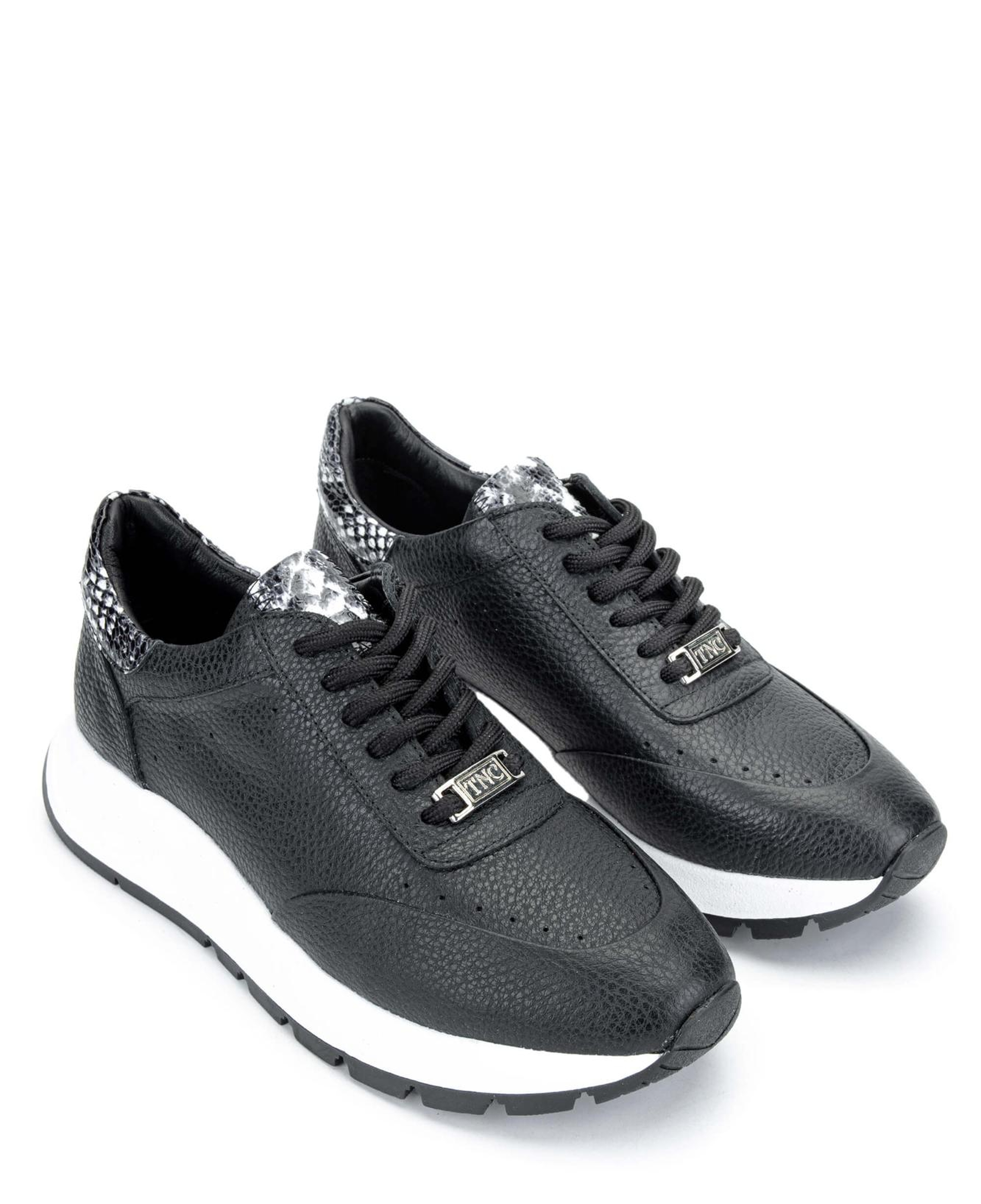 Tamer Tanca Kadın Hakiki Deri Siyah Sneakers & Spor Ayakkabı