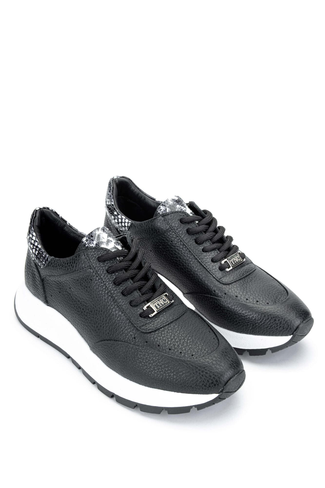 Tamer Tanca Kadın Hakiki Deri Siyah Sneakers & Spor Ayakkabı