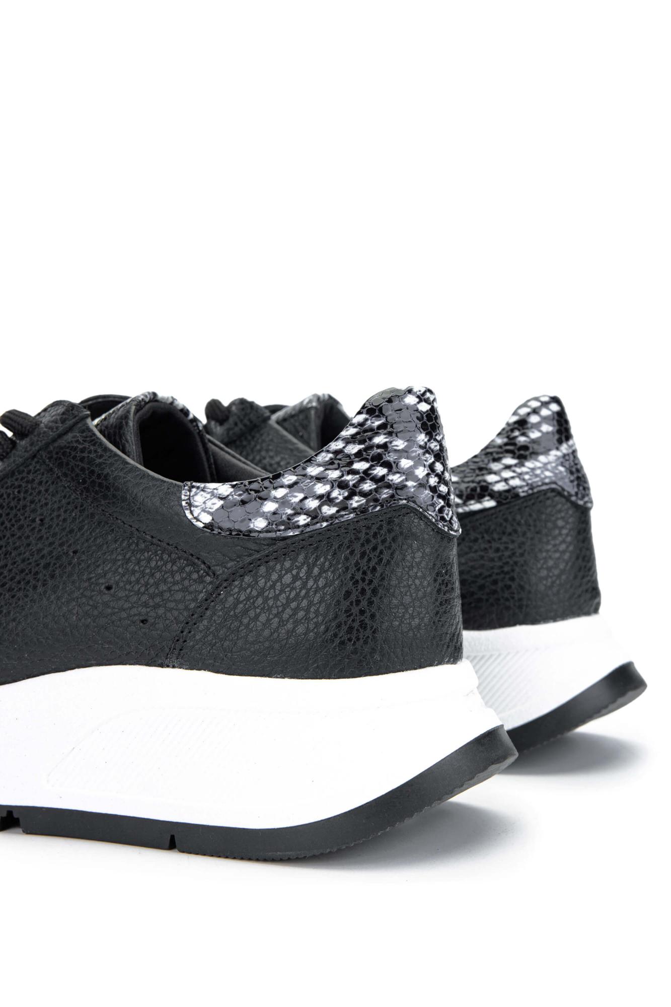 Tamer Tanca Kadın Hakiki Deri Siyah Sneakers & Spor Ayakkabı