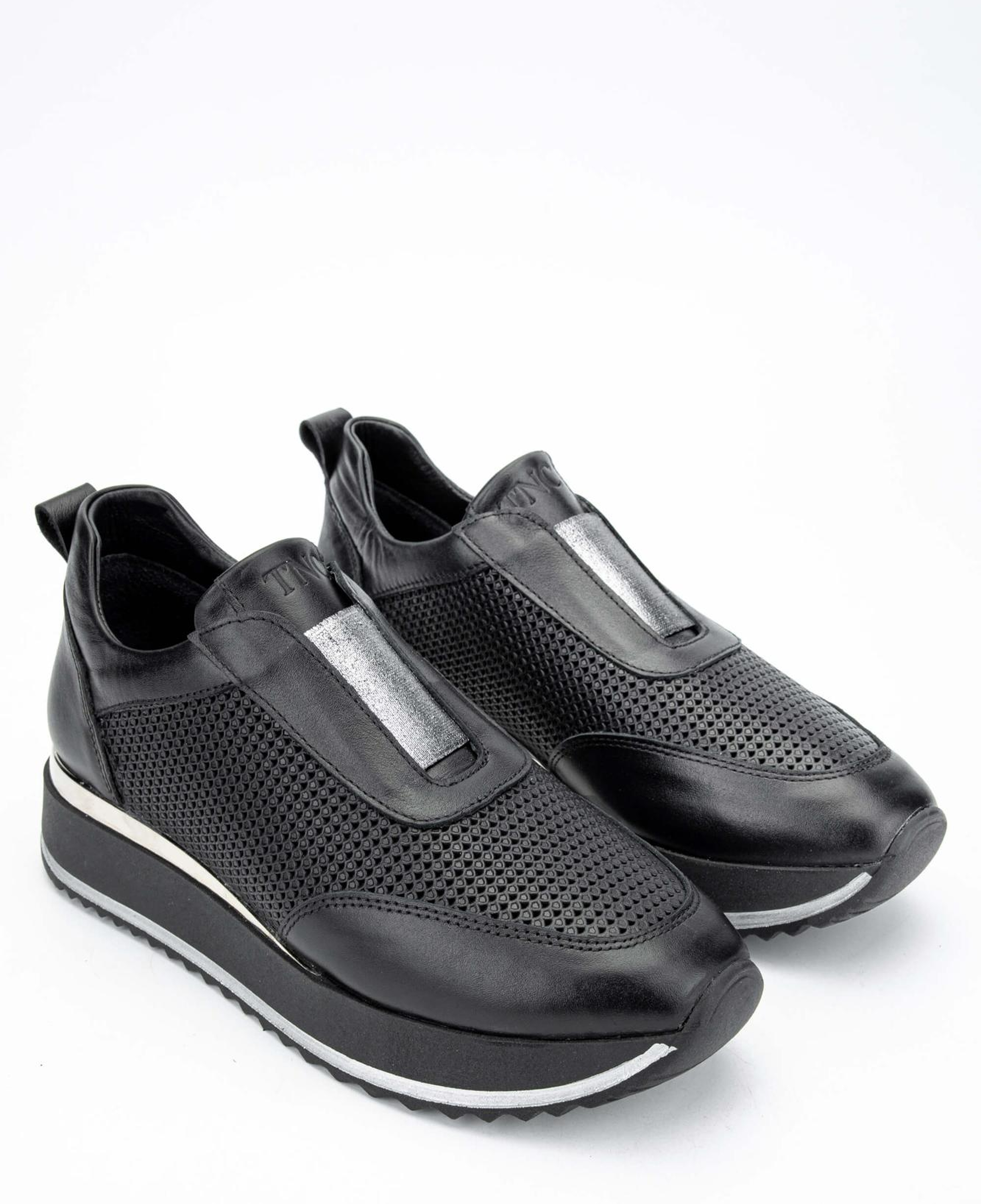 Tamer Tanca Kadın Hakiki Deri Siyah Deri Sneakers & Spor Ayakkabı