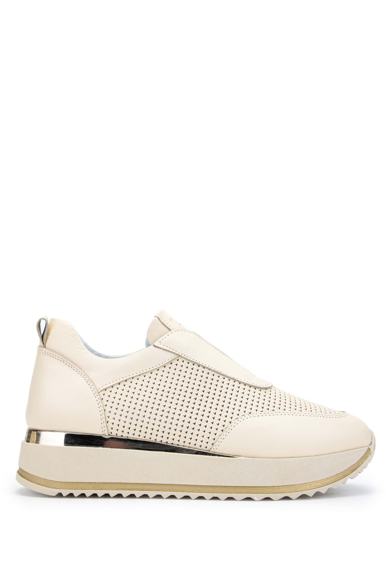 Tamer Tanca Kadın Hakiki Deri Bej Sneakers & Spor Ayakkabı