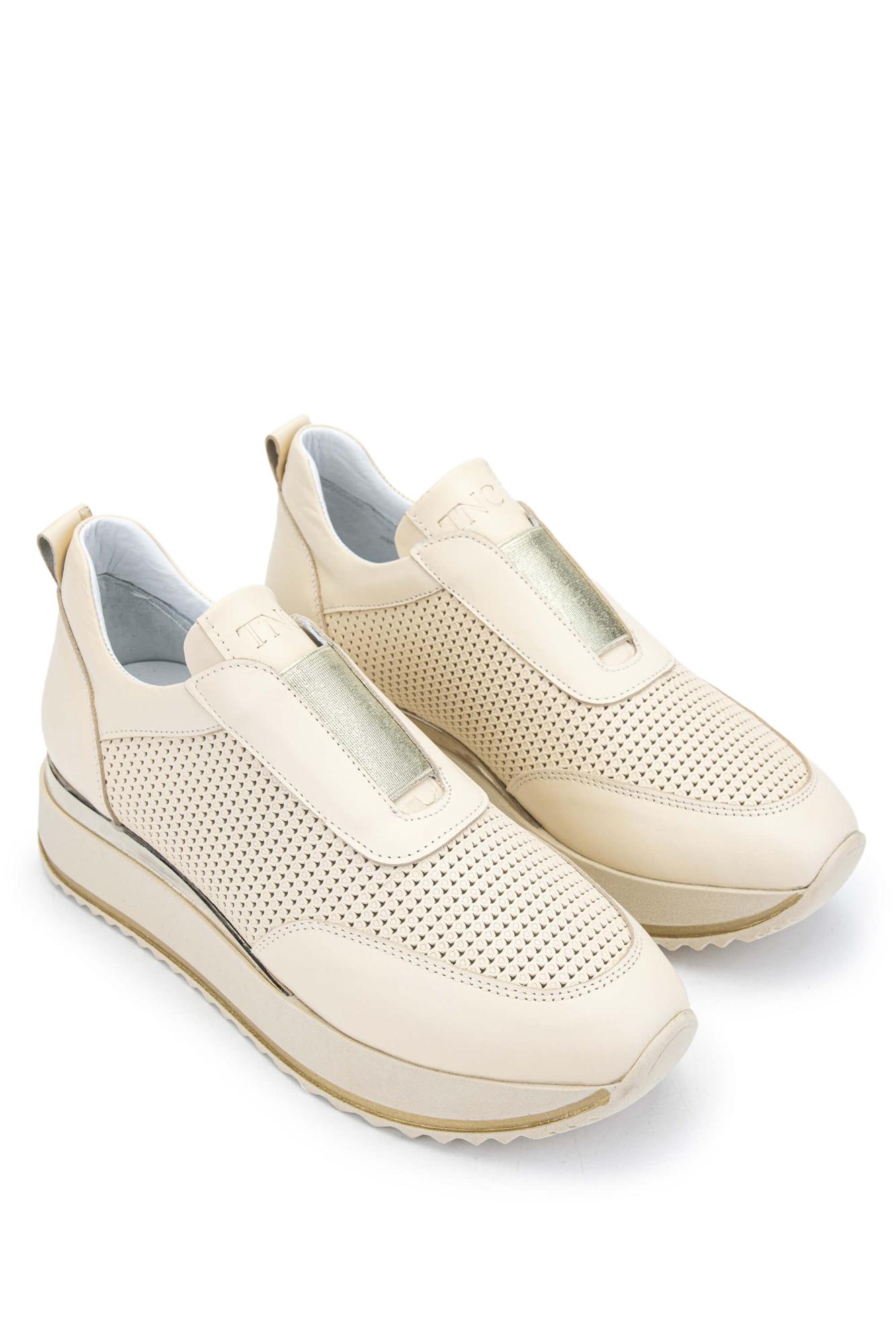 Tamer Tanca Kadın Hakiki Deri Bej Sneakers & Spor Ayakkabı