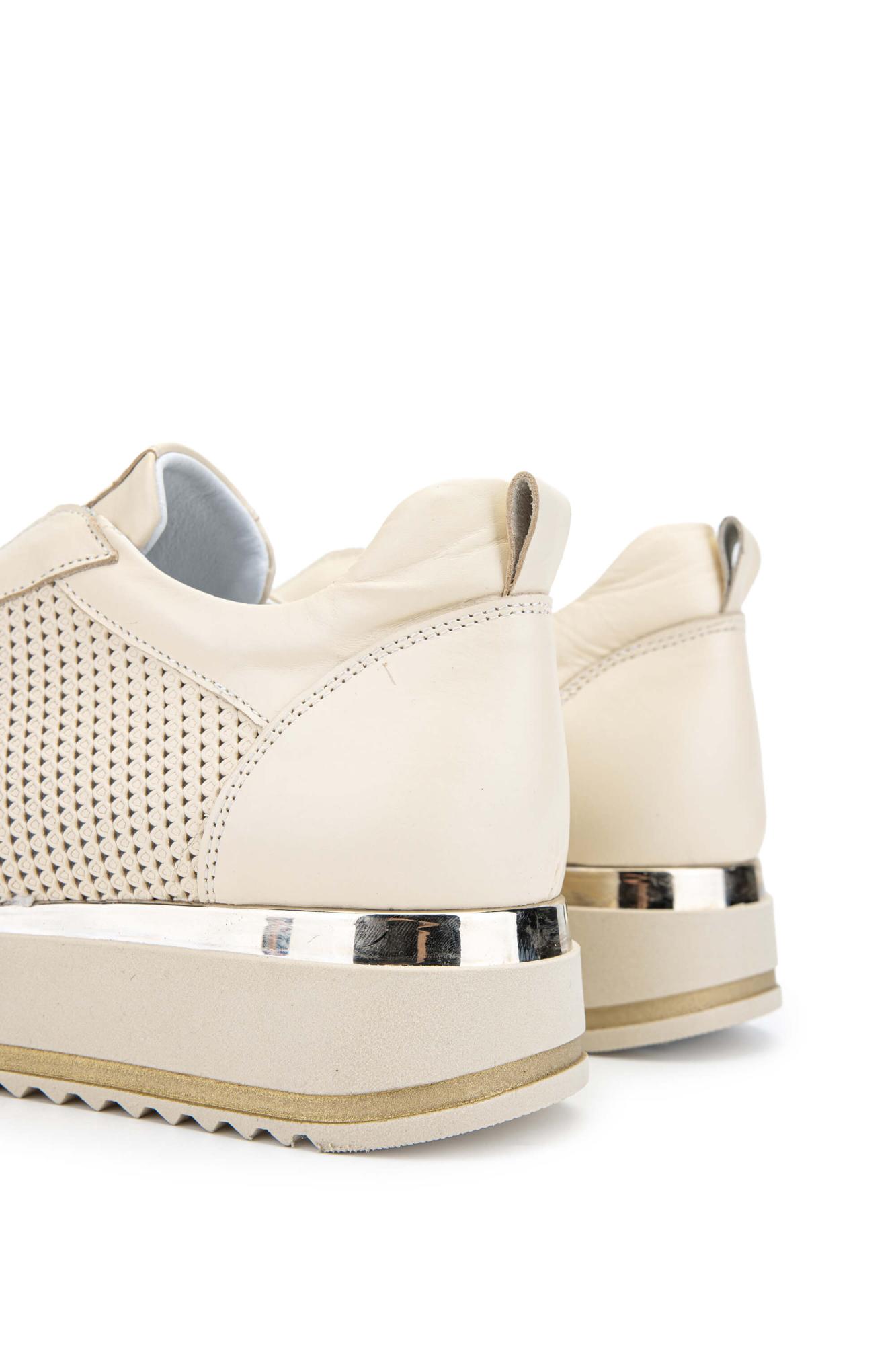 Tamer Tanca Kadın Hakiki Deri Bej Sneakers & Spor Ayakkabı