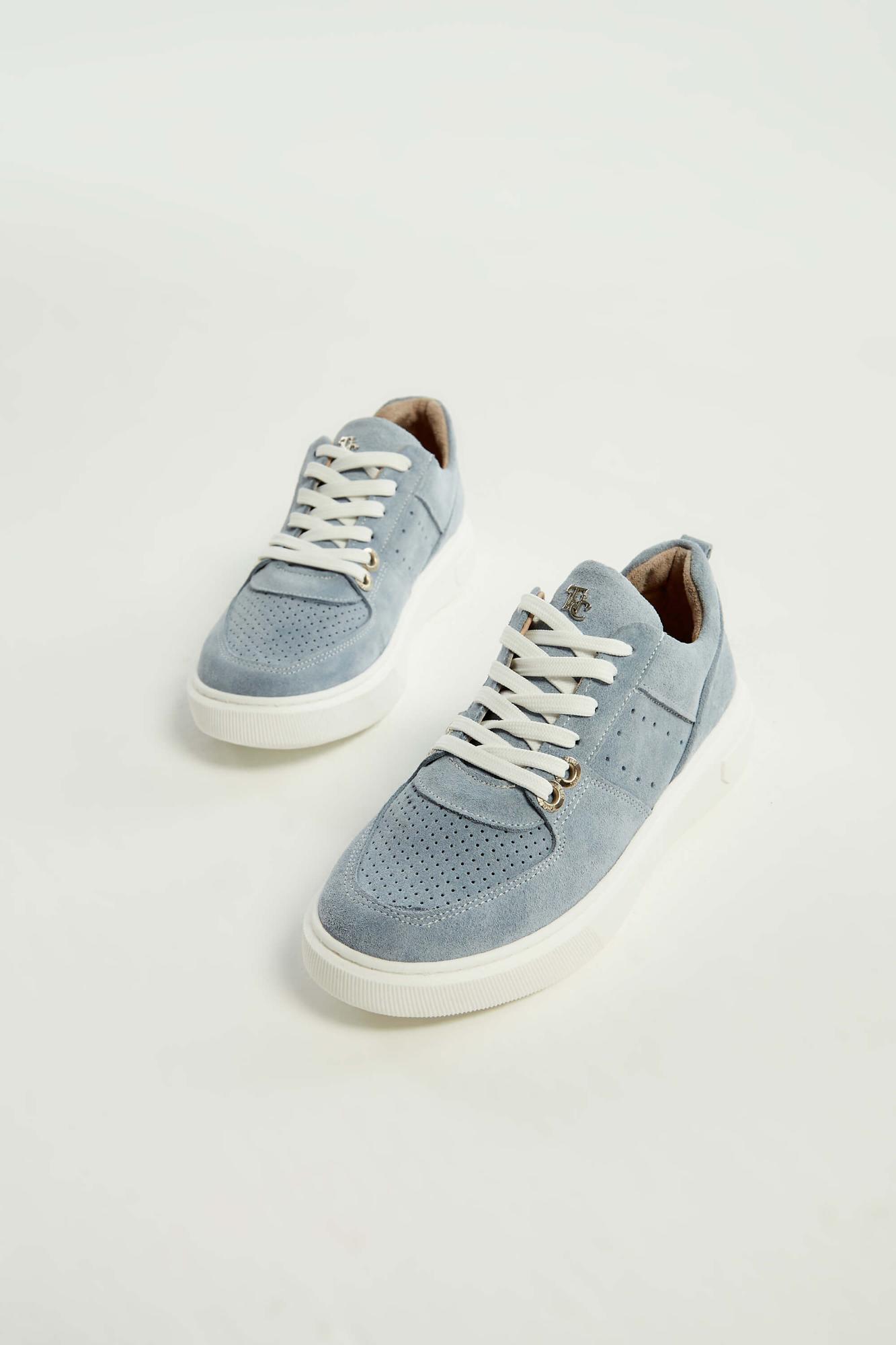 Tamer Tanca Kadın Hakiki Deri Mavi Süet Sneakers & Spor Ayakkabı