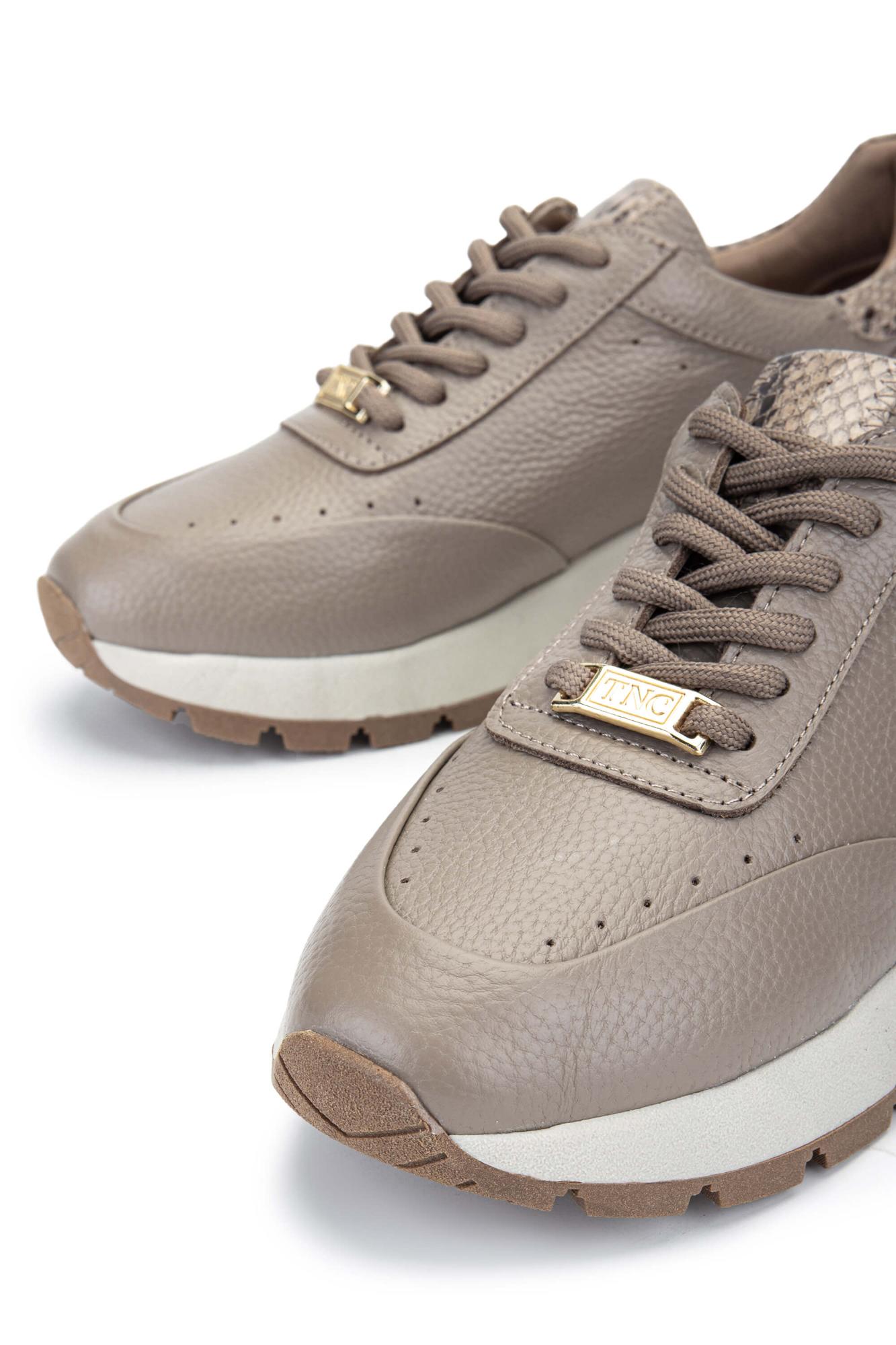 Tamer Tanca Kadın Hakiki Deri Bej Sneakers & Spor Ayakkabı