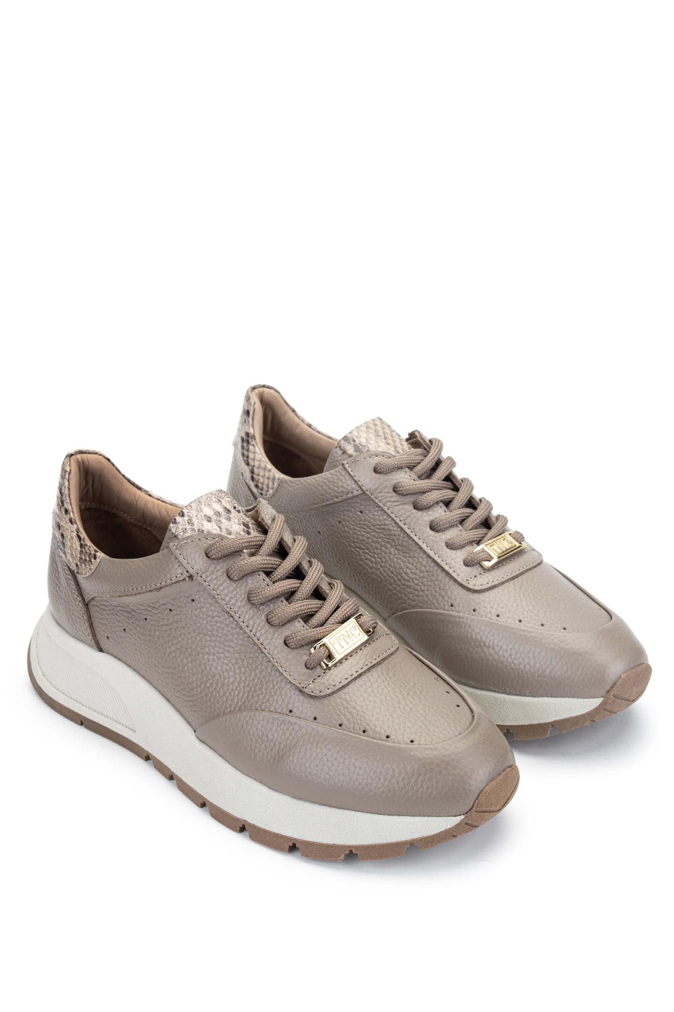 Tamer Tanca Kadın Hakiki Deri Bej Sneakers & Spor Ayakkabı