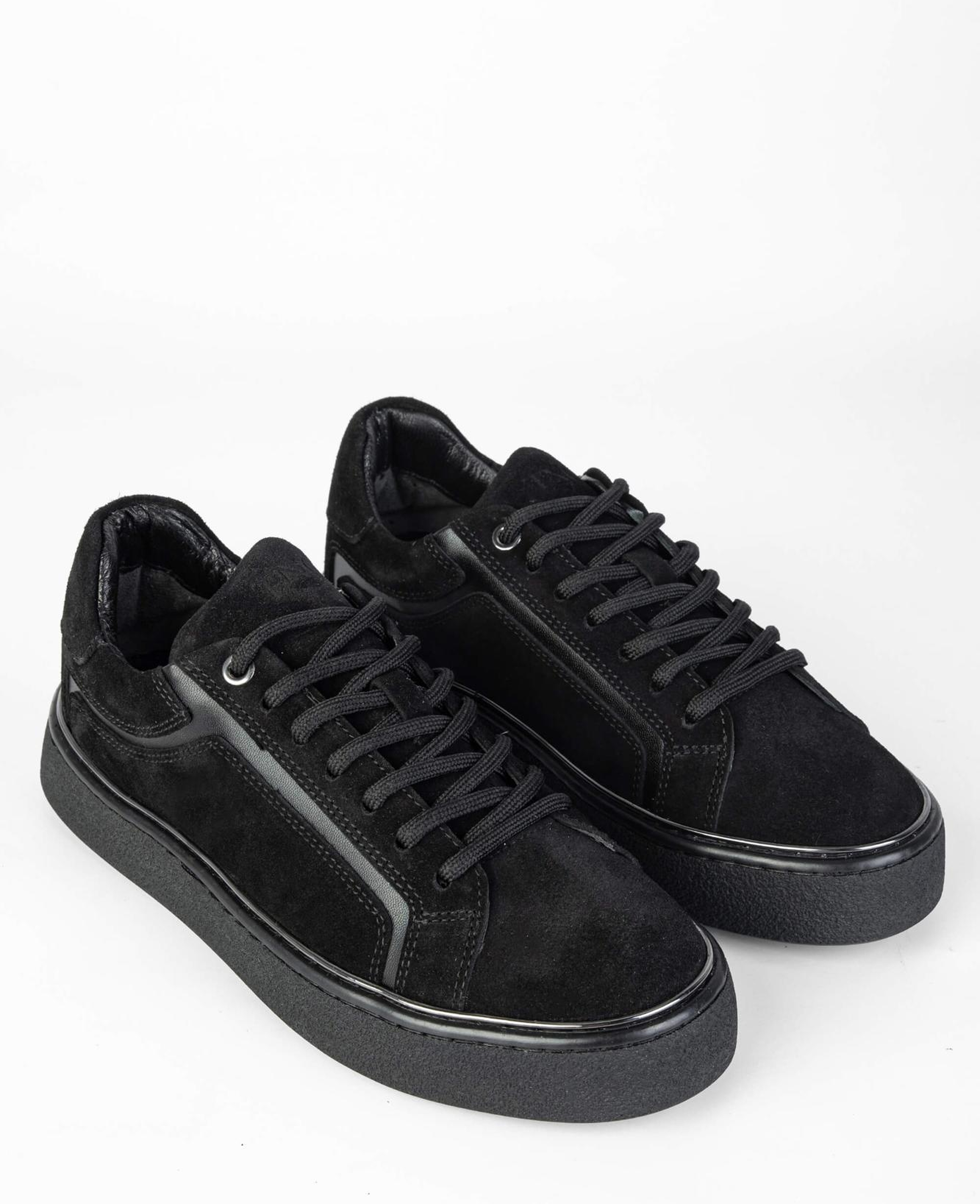 Tamer Tanca Kadın Hakiki Deri Siyah Süet Sneakers & Spor Ayakkabı