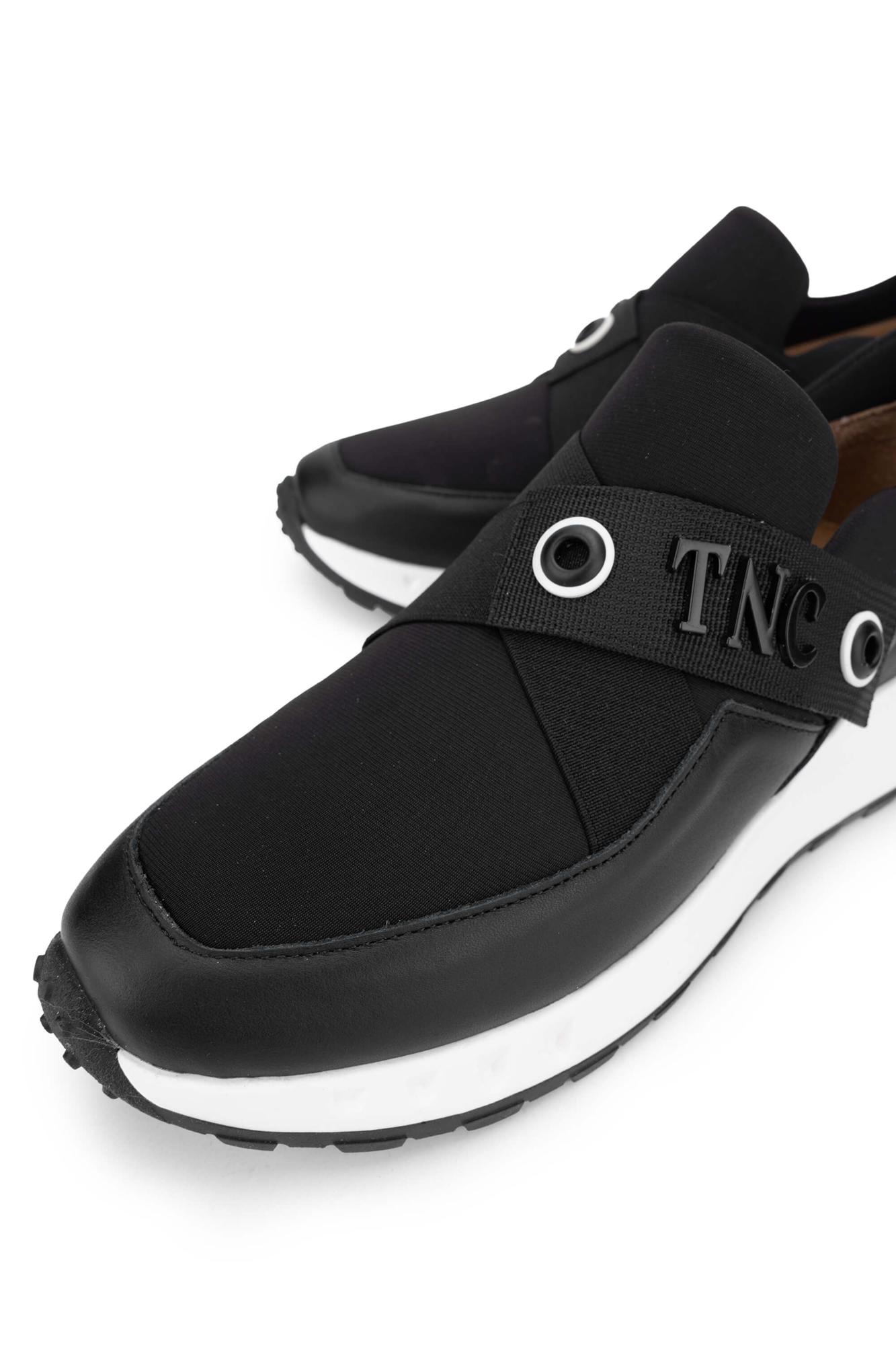 Tamer Tanca Kadın Deri Hasır Siyah Sneakers & Spor Ayakkabı