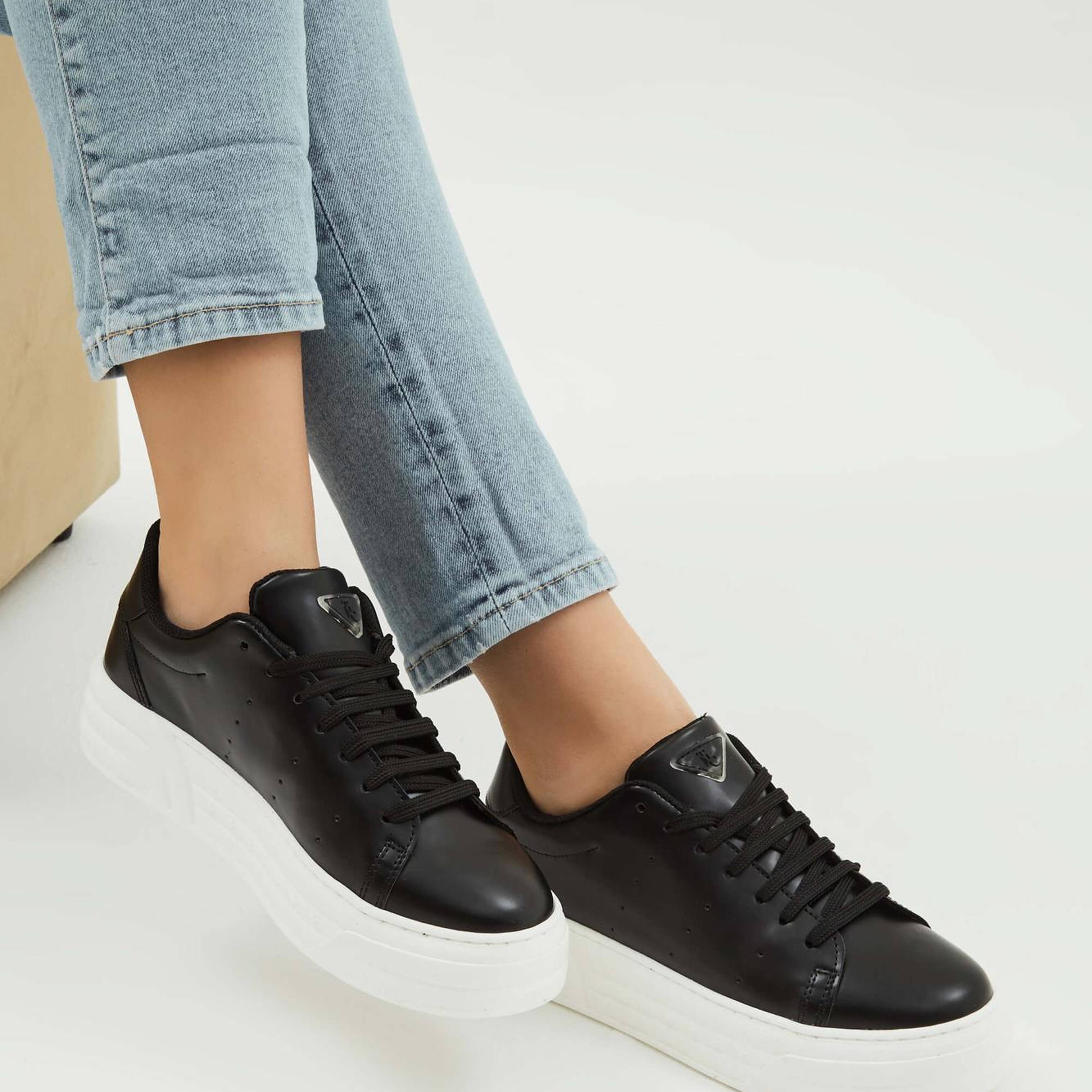 Tamer Tanca Kadın Vegan Siyah Sneakers & Spor Ayakkabı