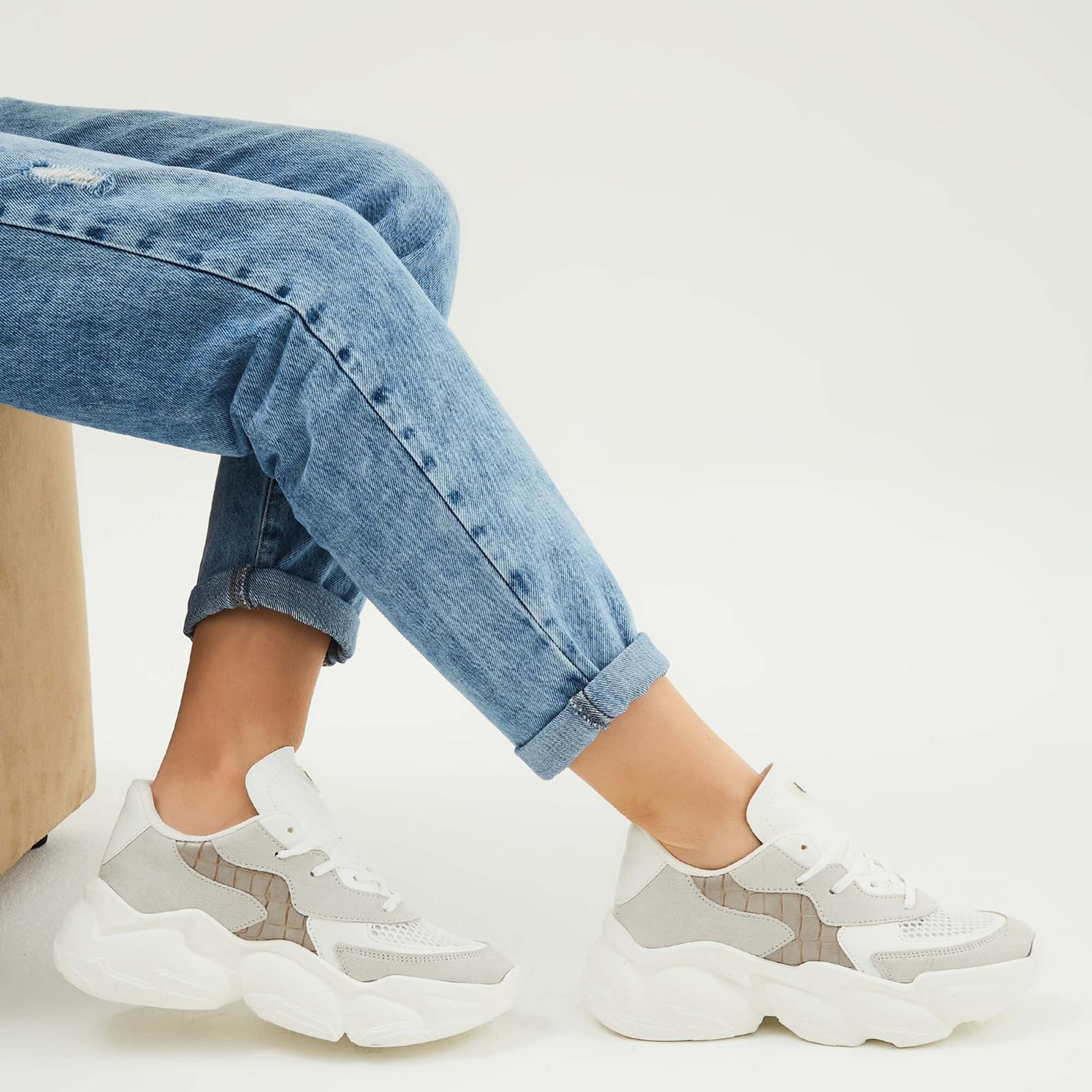 Tamer Tanca Kadın Vegan Gri Sneakers & Spor Ayakkabı