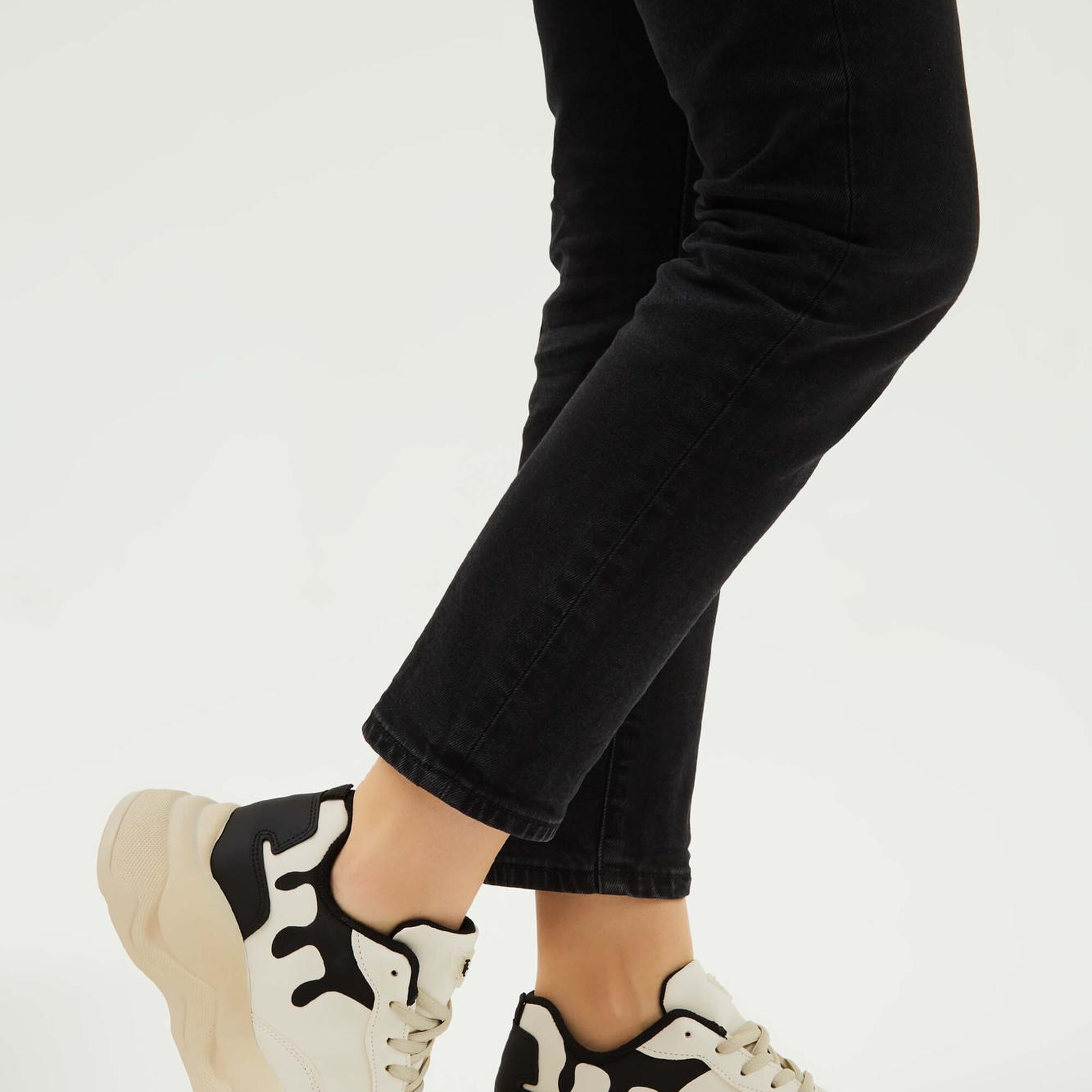 Tamer Tanca Kadın Vegan Bej/Siyah Sneakers & Spor Ayakkabı