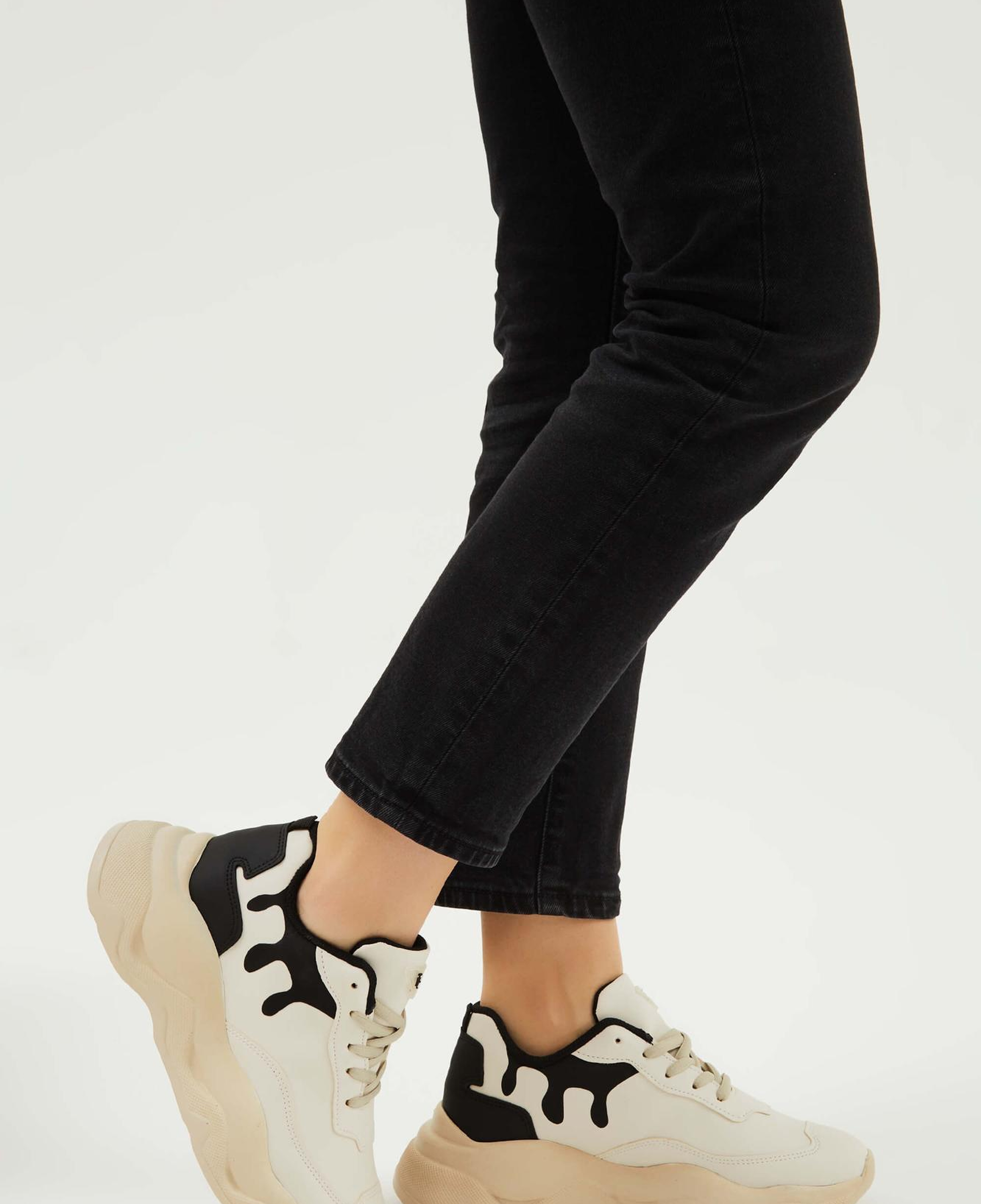 Tamer Tanca Kadın Vegan Bej/Siyah Sneakers & Spor Ayakkabı