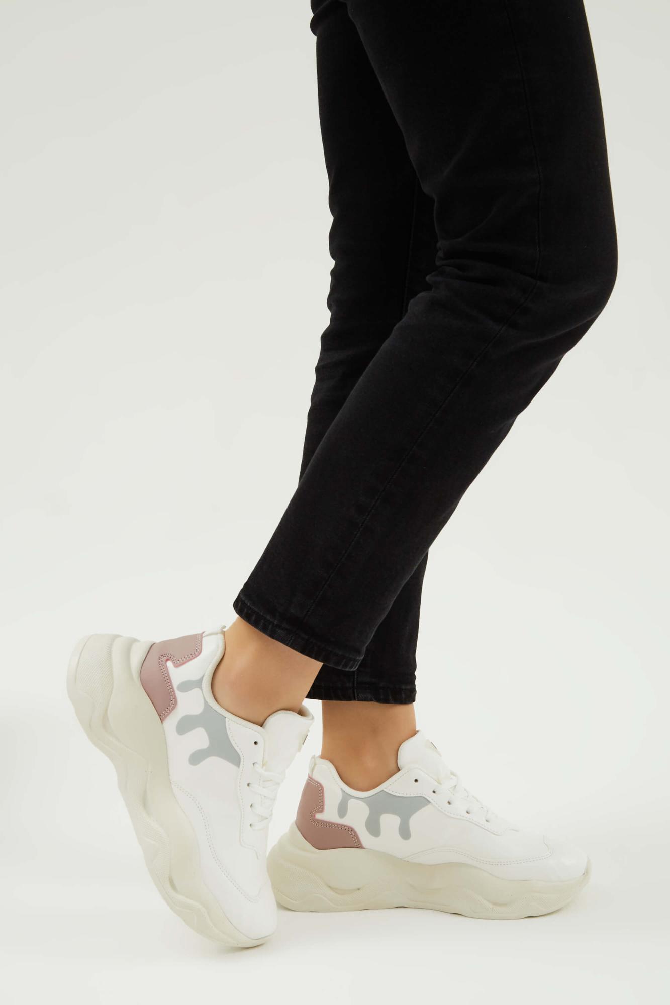 Tamer Tanca Kadın Vegan Beyaz/Pembe Sneakers & Spor Ayakkabı