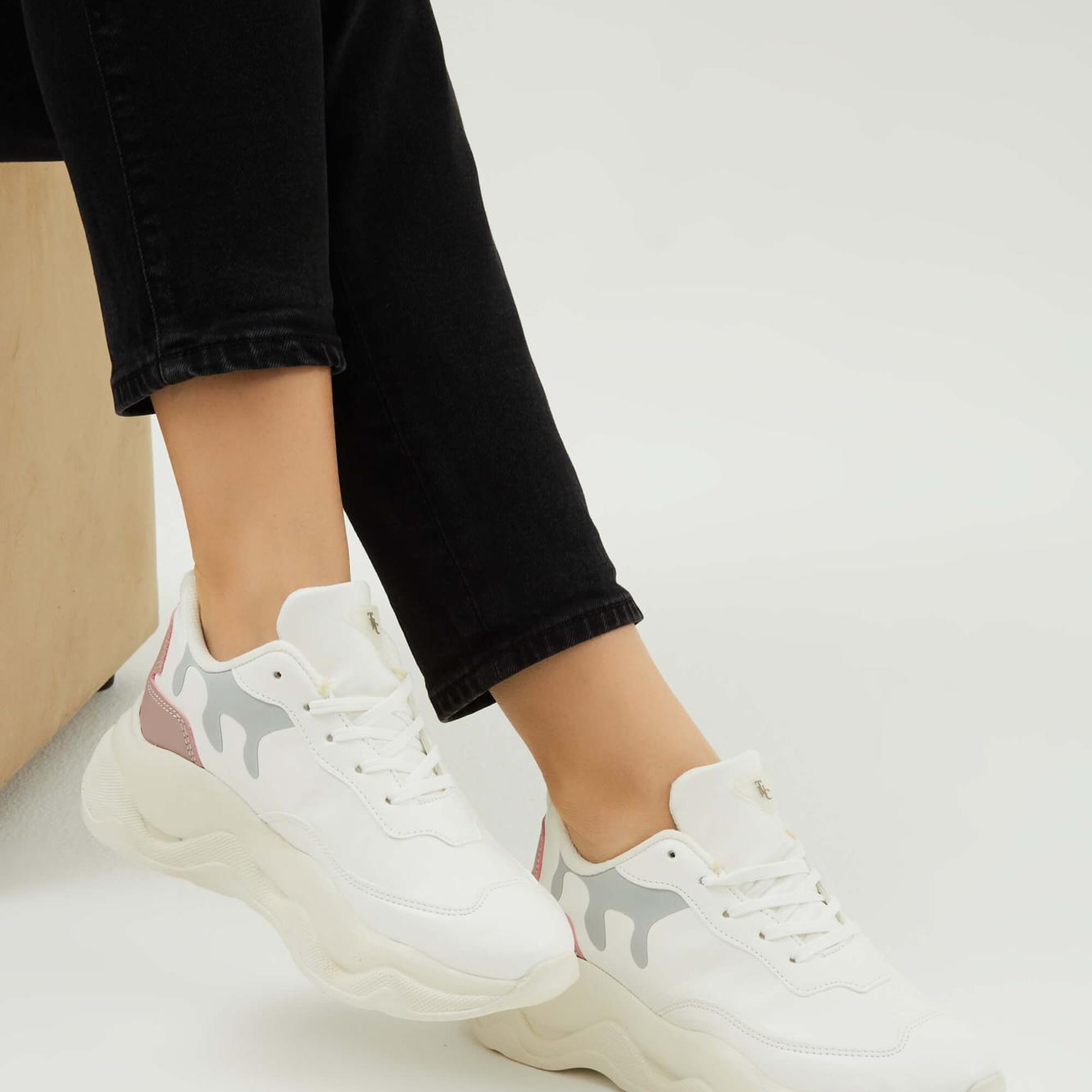 Tamer Tanca Kadın Vegan Beyaz/Pembe Sneakers & Spor Ayakkabı