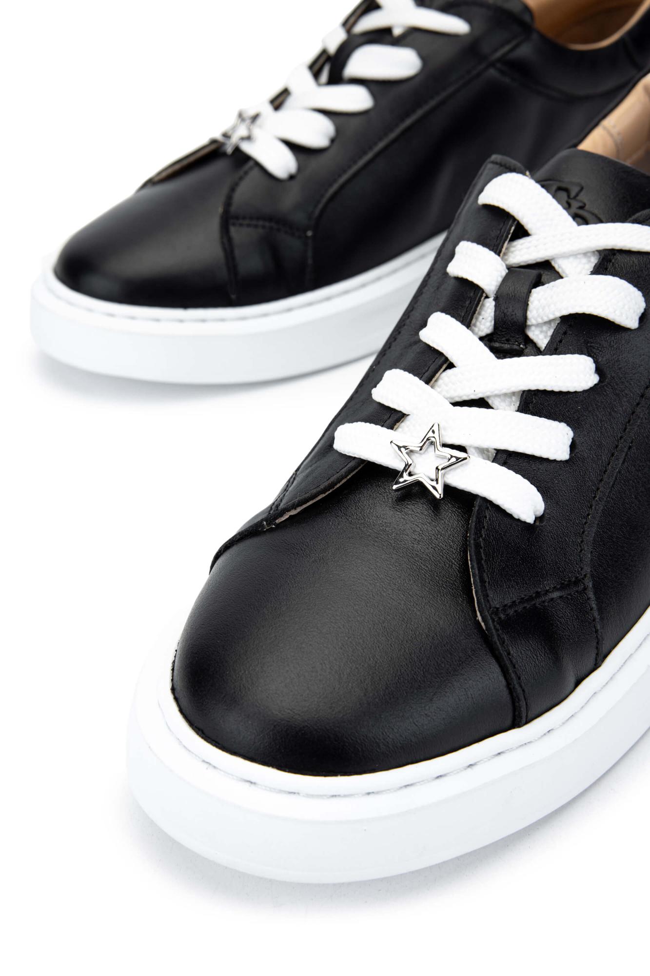 Tamer Tanca Kadın Hakiki Deri Siyah Deri Sneakers & Spor Ayakkabı