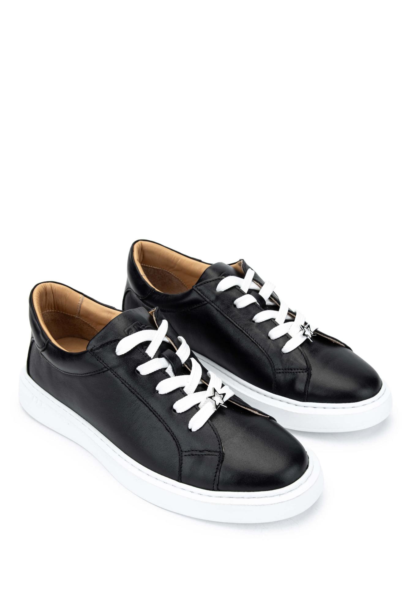 Tamer Tanca Kadın Hakiki Deri Siyah Deri Sneakers & Spor Ayakkabı