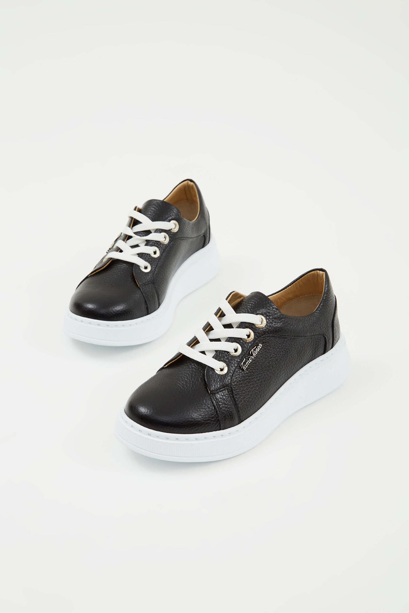 Tamer Tanca Kadın Hakiki Deri Siyah Floter Sneakers & Spor Ayakkabı