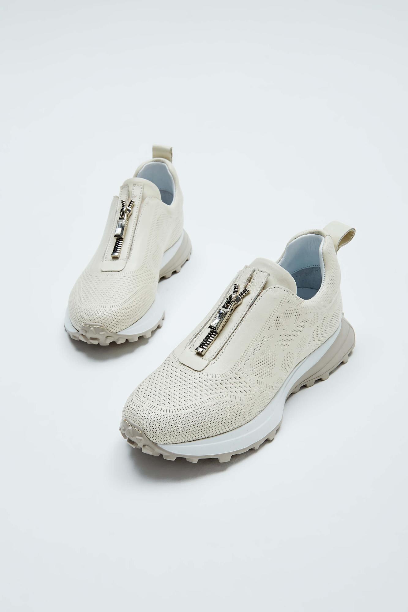 Tamer Tanca Kadın Hakiki Deri Bej Sneakers & Spor Ayakkabı