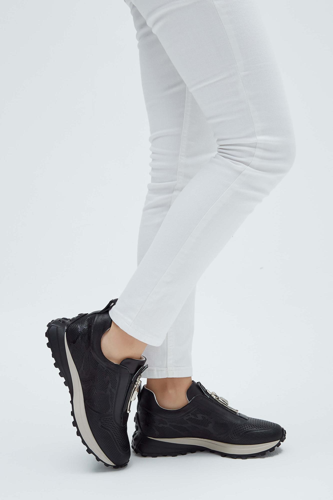 Tamer Tanca Kadın Hakiki Deri Siyah Deri Sneakers & Spor Ayakkabı