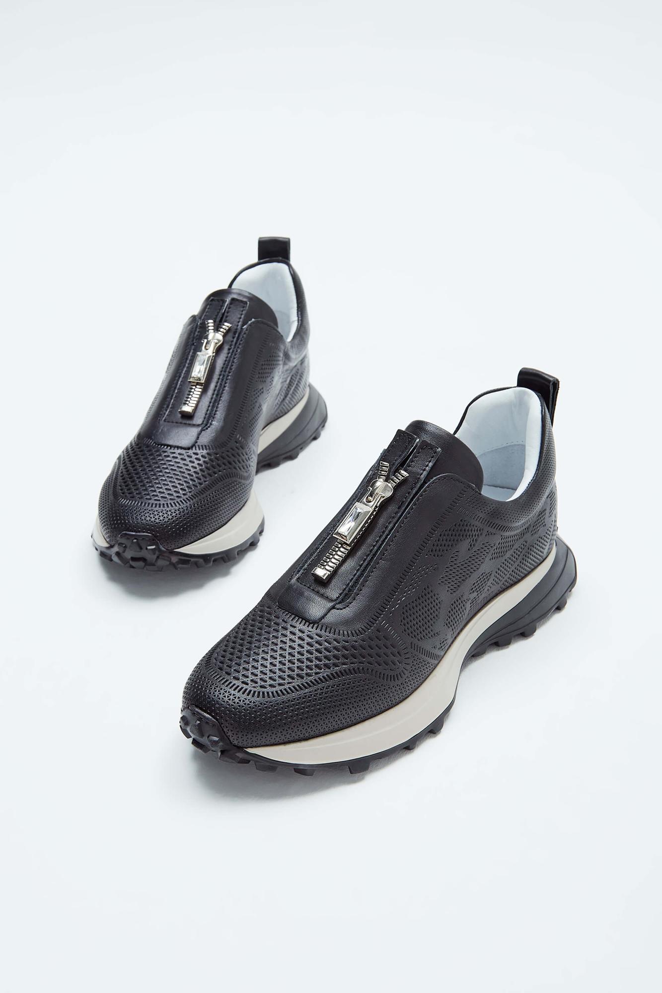 Tamer Tanca Kadın Hakiki Deri Siyah Deri Sneakers & Spor Ayakkabı