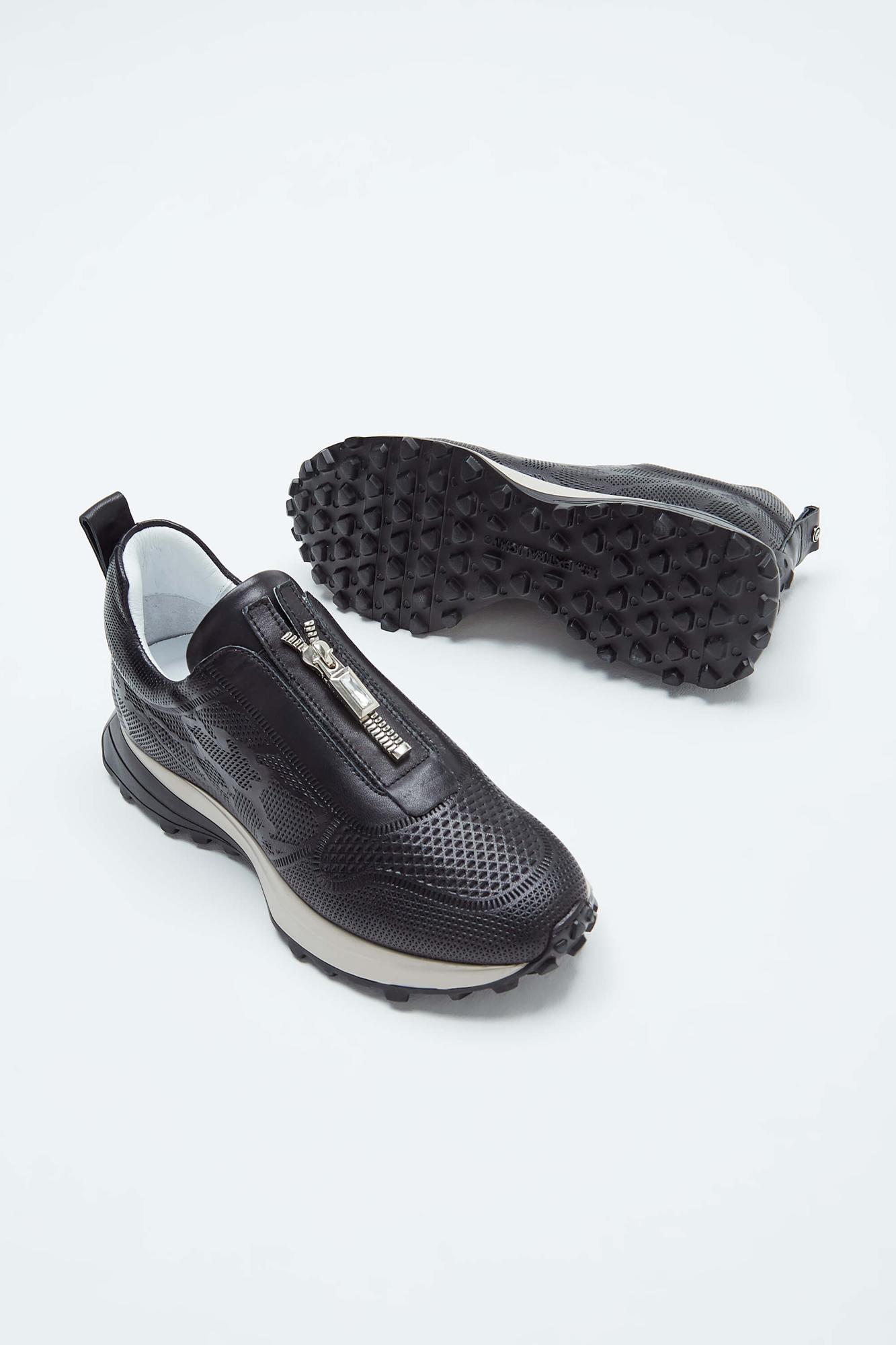 Tamer Tanca Kadın Hakiki Deri Siyah Deri Sneakers & Spor Ayakkabı