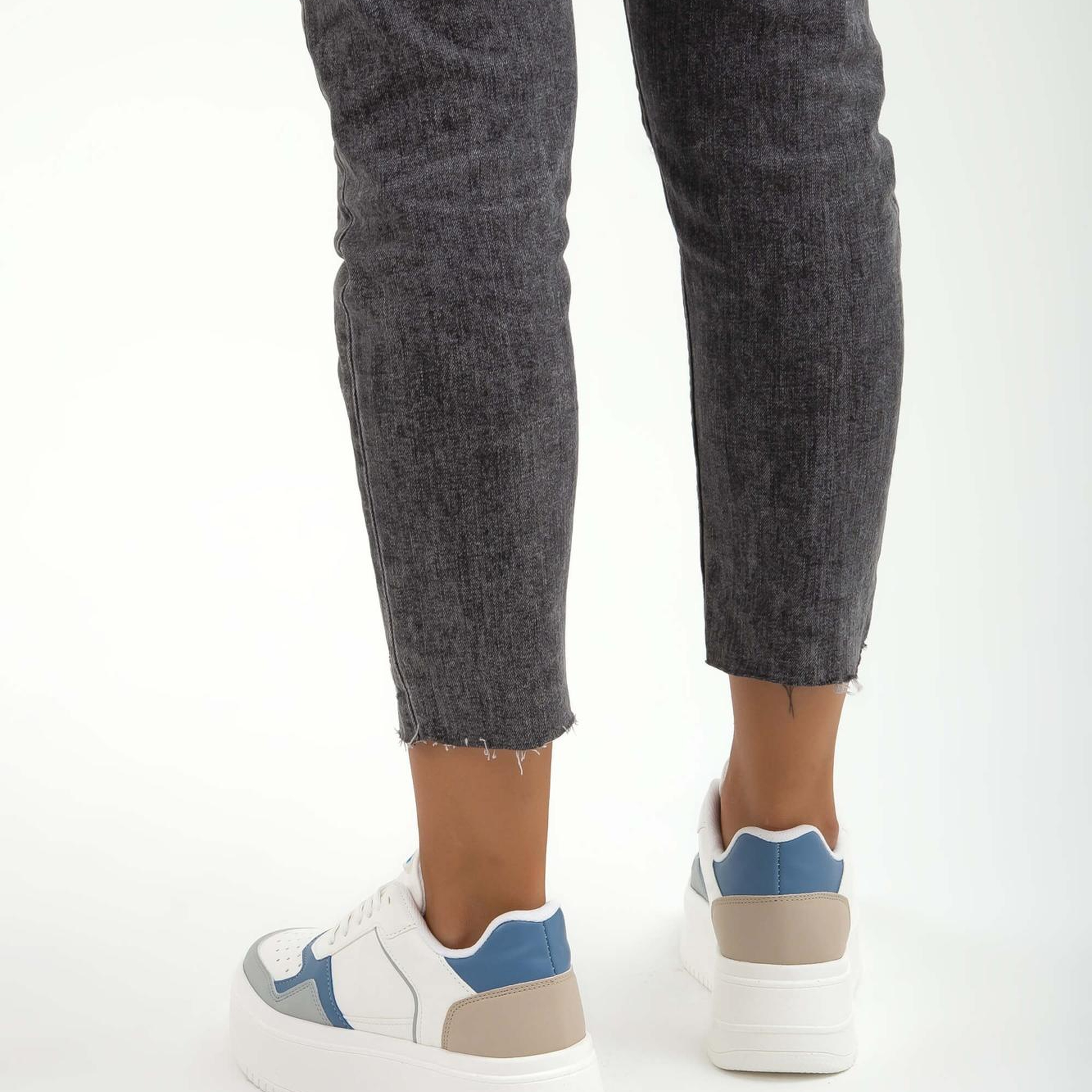 Tamer Tanca Kadın Vegan Beyaz/Mavi Sneakers & Spor Ayakkabı