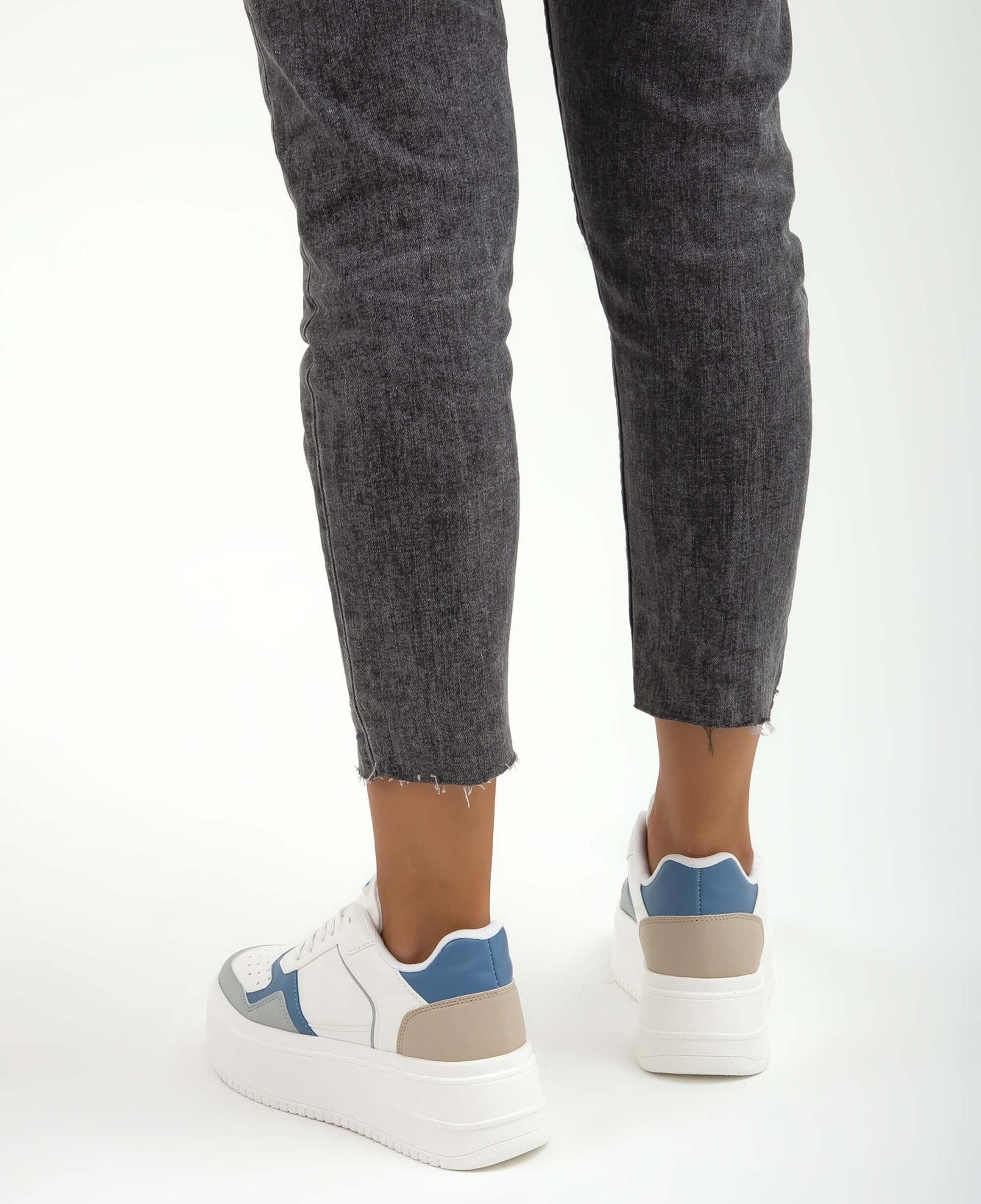 Tamer Tanca Kadın Vegan Beyaz/Mavi Sneakers & Spor Ayakkabı