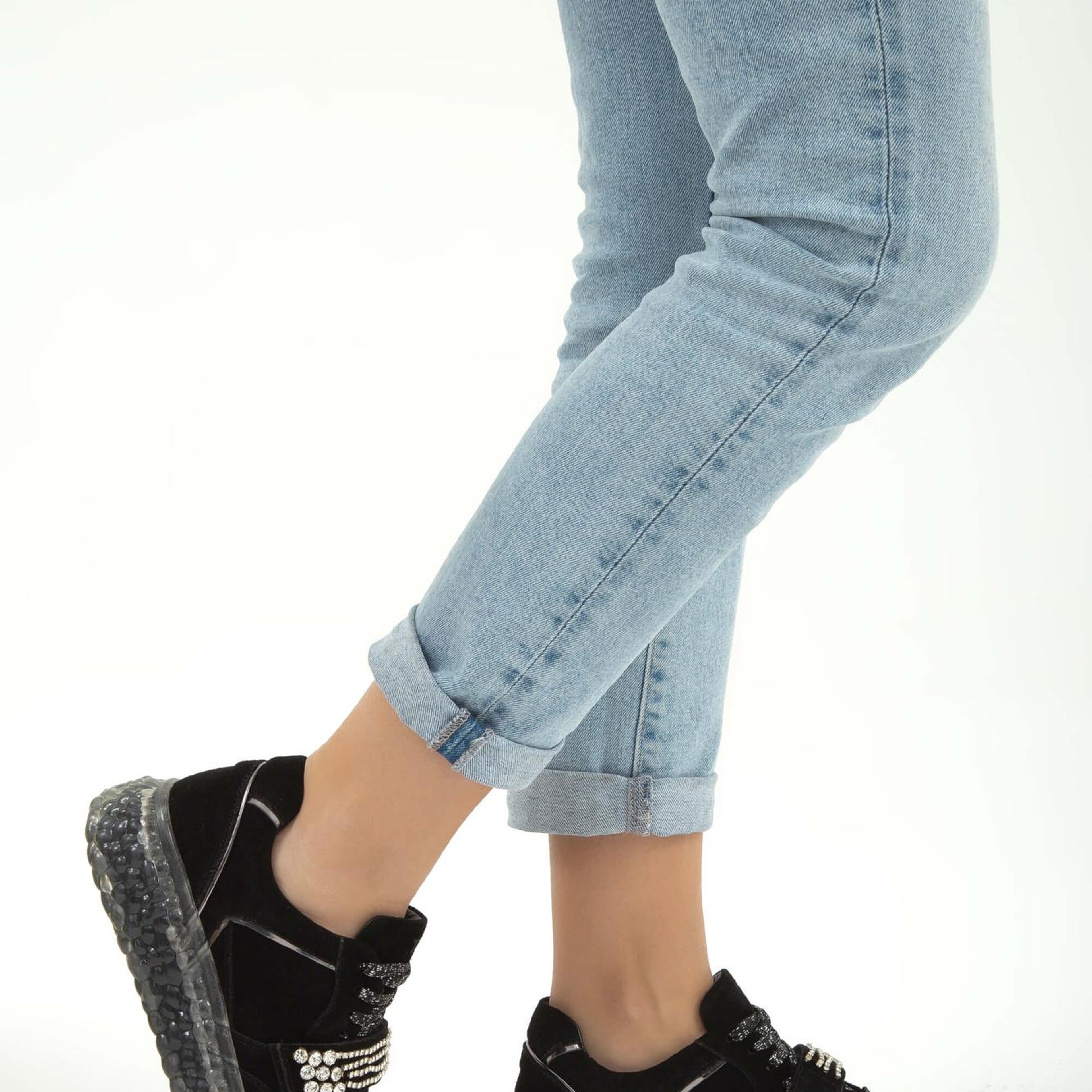 Tamer Tanca Kadın Hakiki Deri Siyah Süet Sneakers & Spor Ayakkabı