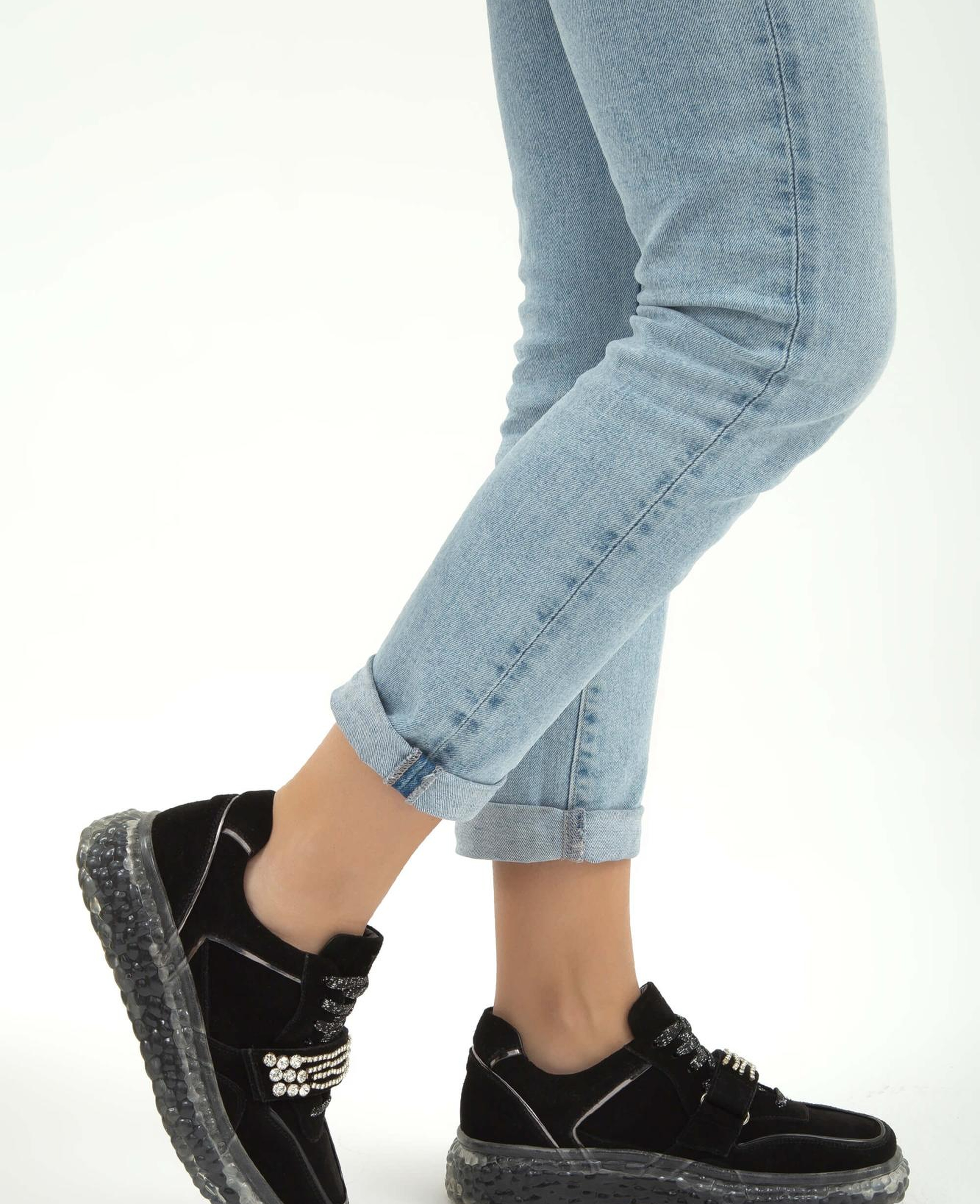 Tamer Tanca Kadın Hakiki Deri Siyah Süet Sneakers & Spor Ayakkabı