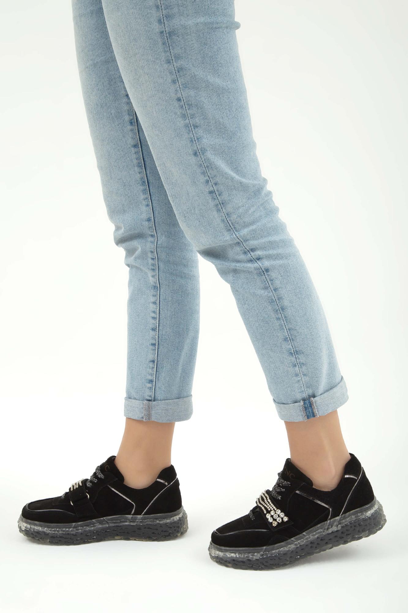 Tamer Tanca Kadın Hakiki Deri Siyah Süet Sneakers & Spor Ayakkabı