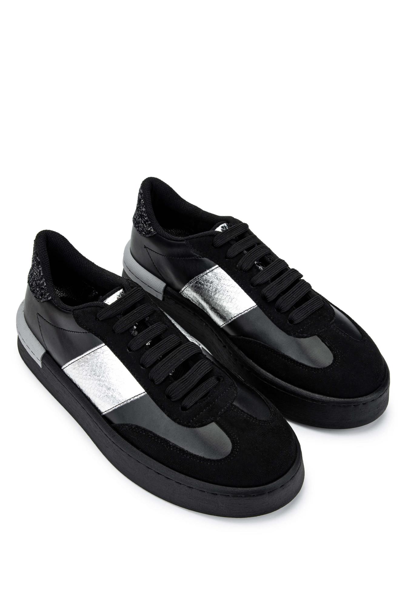 Tamer Tanca Kadın Hakiki Deri Siyah Sneakers & Spor Ayakkabı